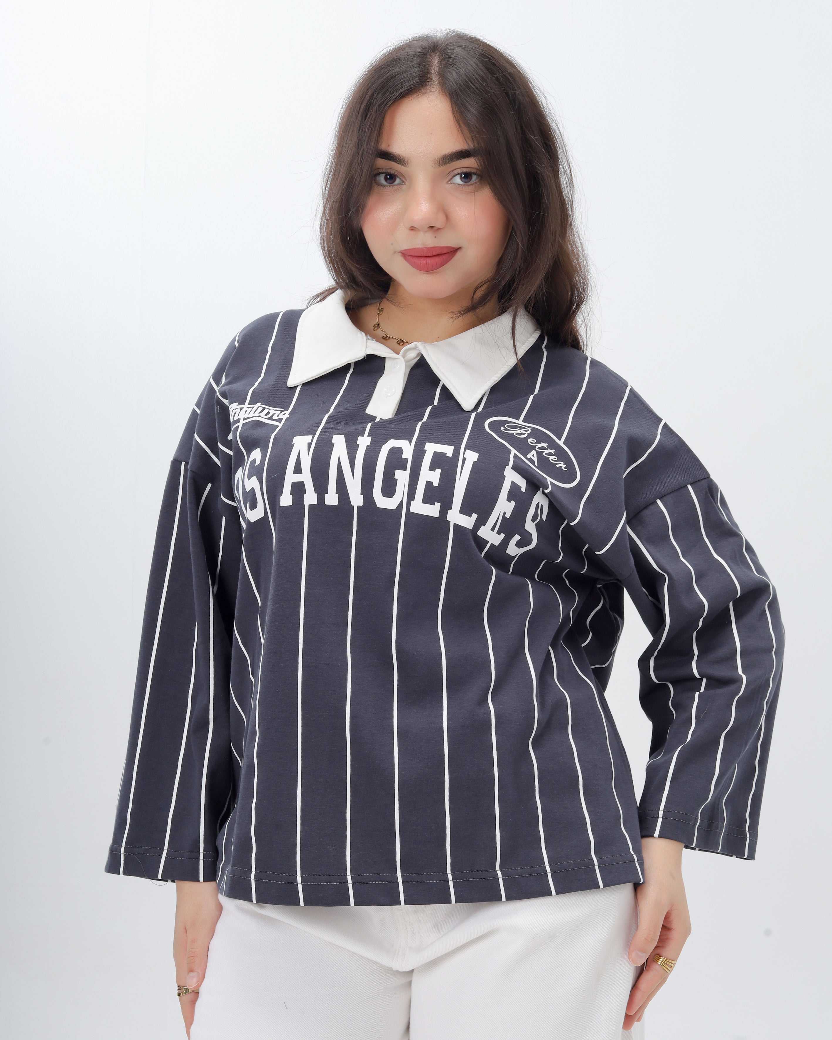 Pinstripe Polo Sweatshirt 20825152