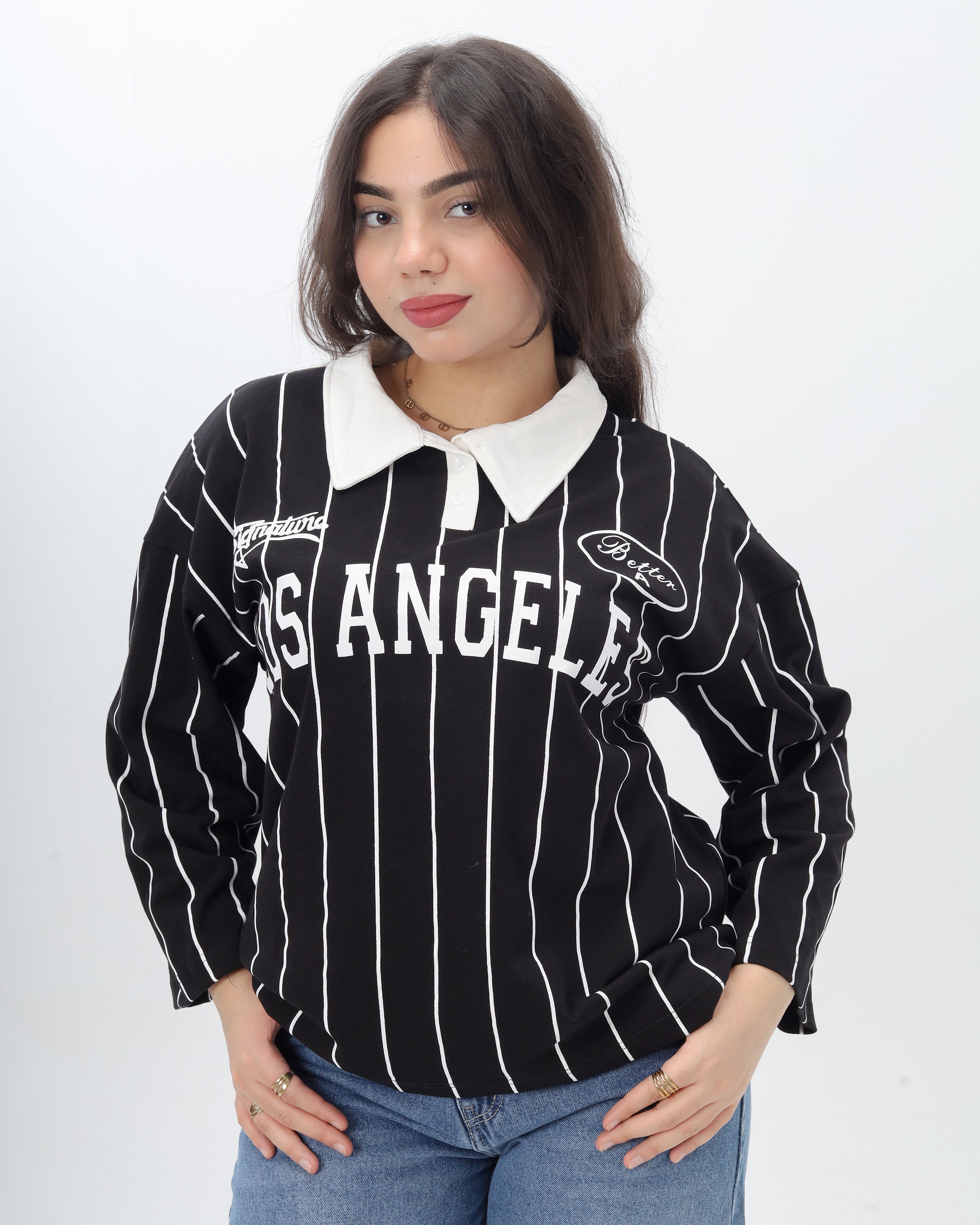 Pinstripe Polo Sweatshirt 20825152