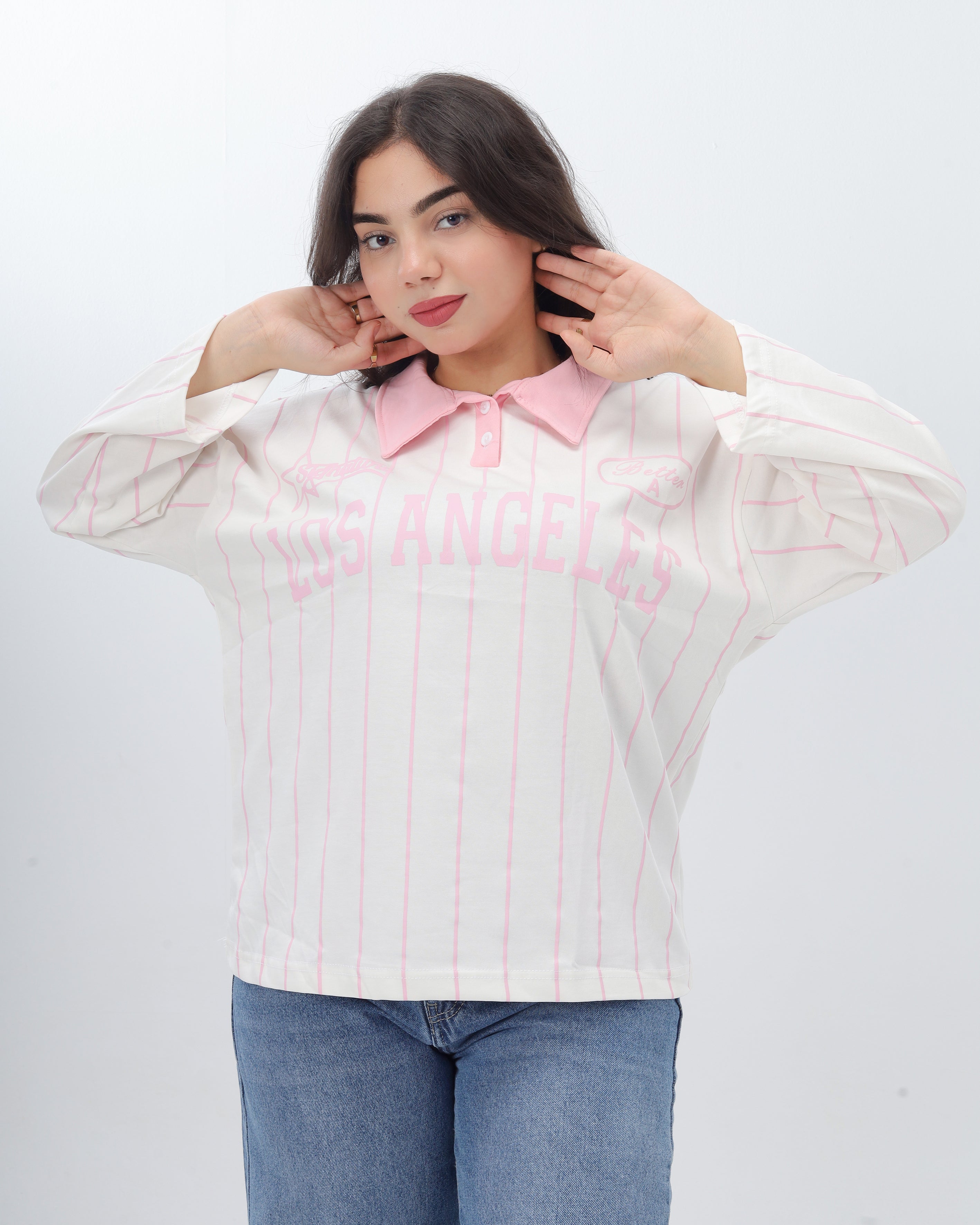 Pinstripe Polo Sweatshirt 20825152