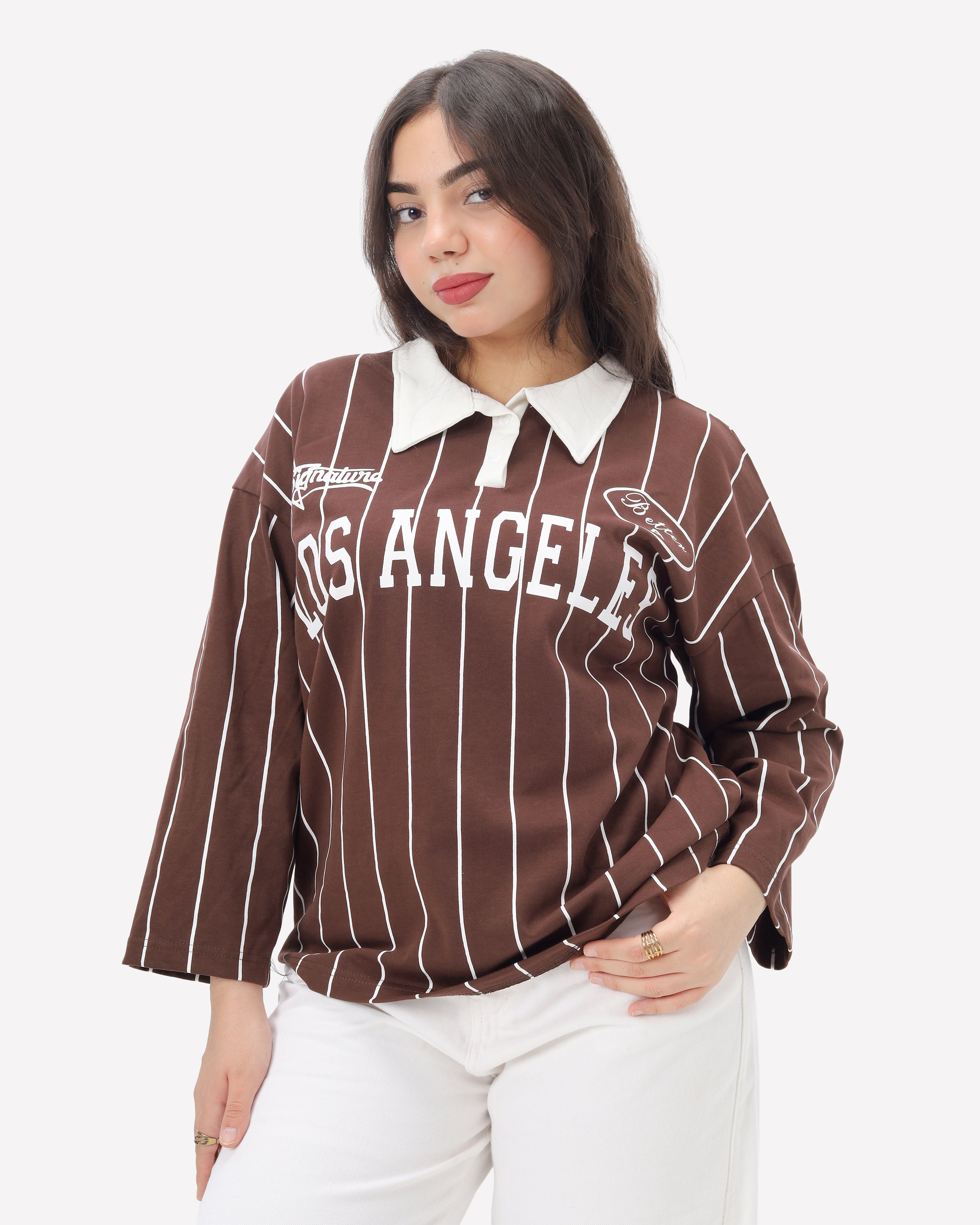 Pinstripe Polo Sweatshirt 20825152
