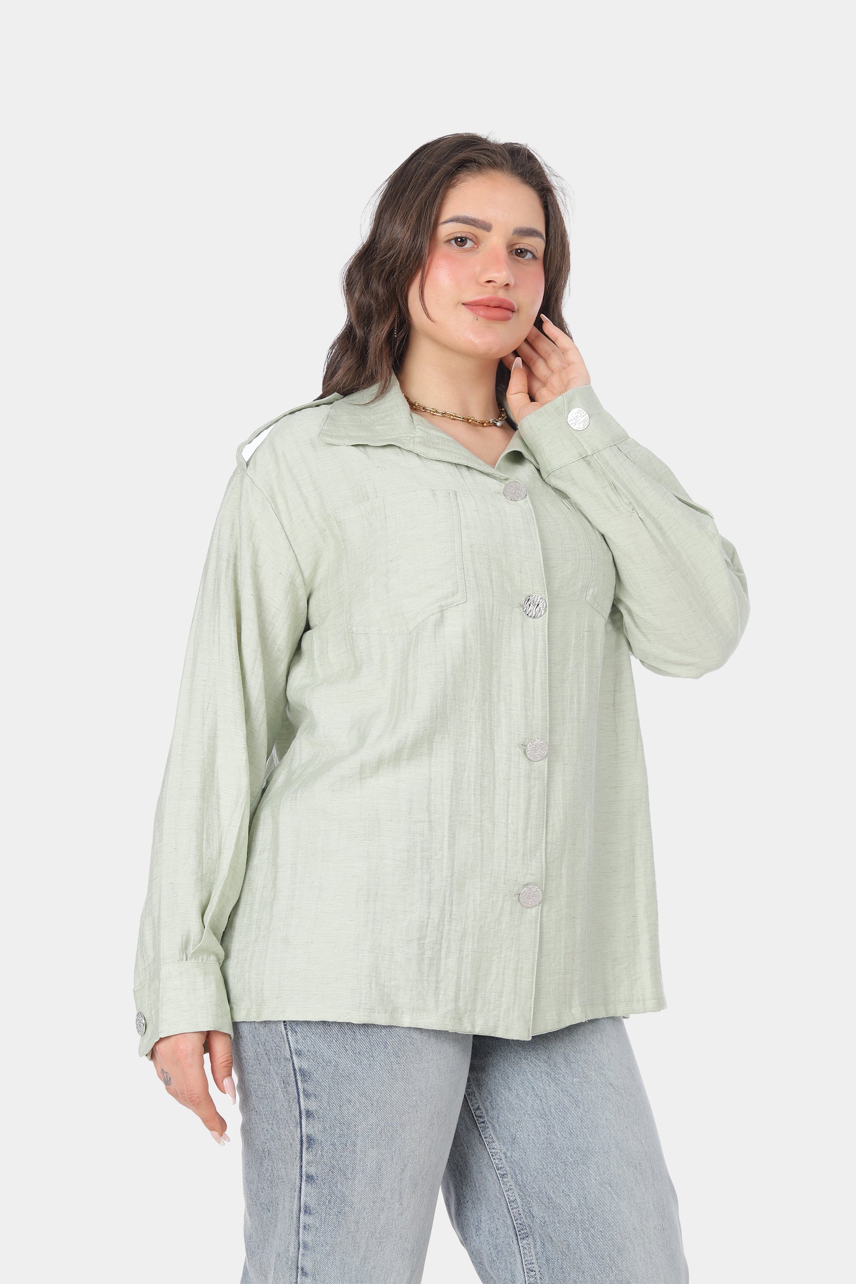 Stylish Shirt with Silver Buttons 20871004