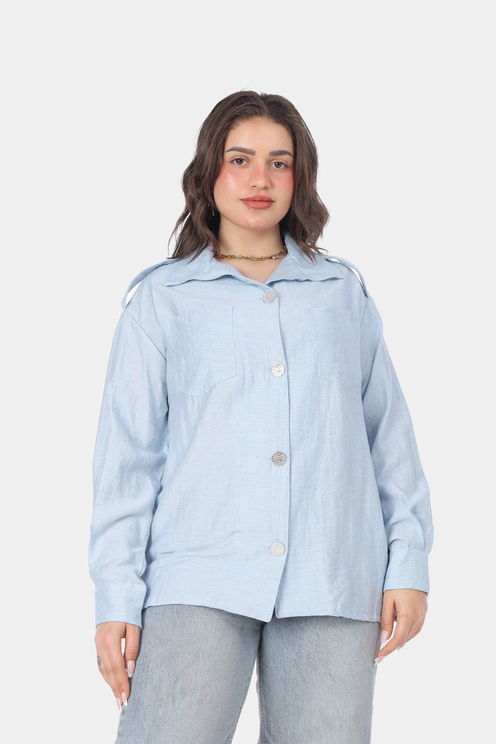 Stylish Shirt with Silver Buttons 20871004