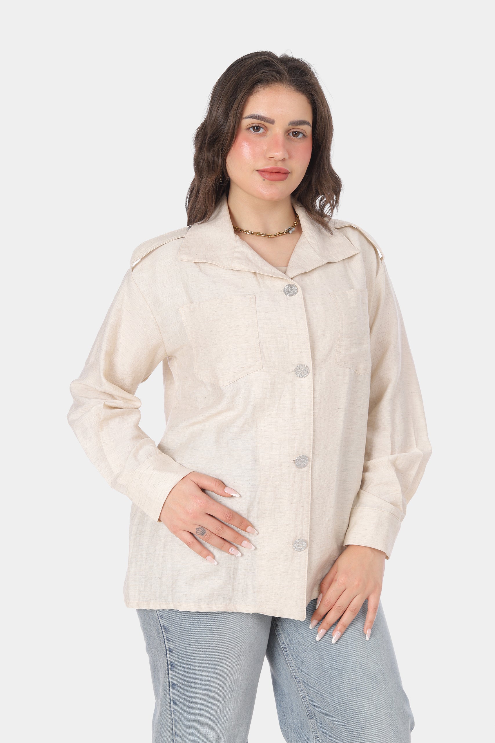 Stylish Shirt with Silver Buttons 20871004