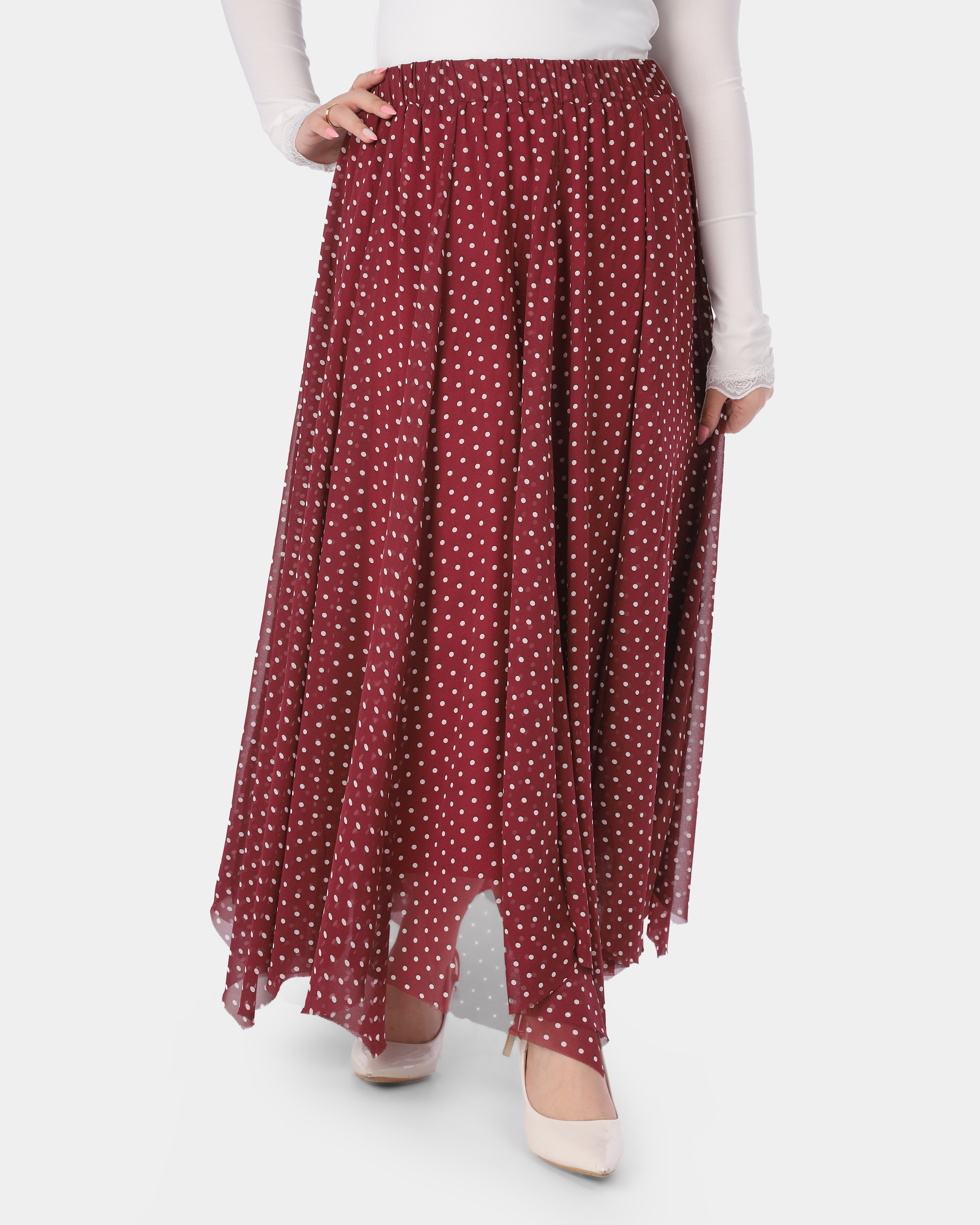 Polka Dot Chiffon Skirt 208810055
