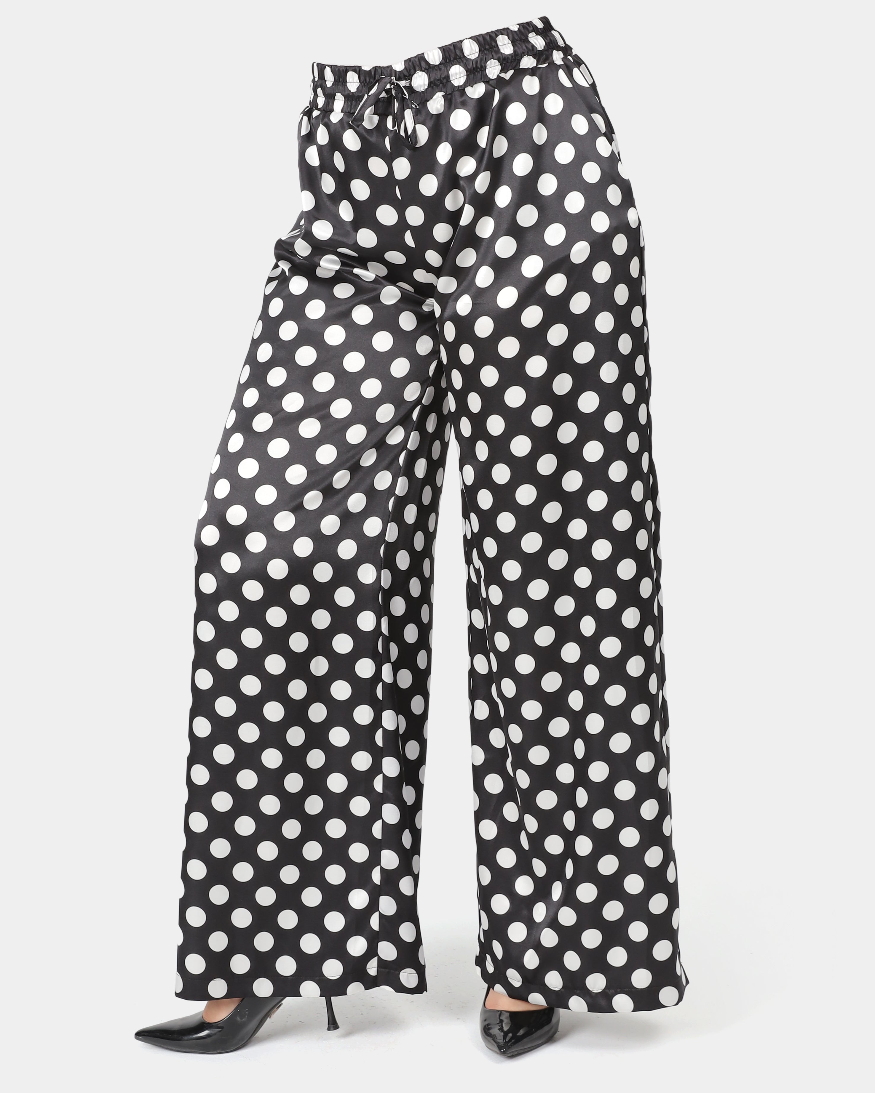 Polka Dot Satin Pants 208810082