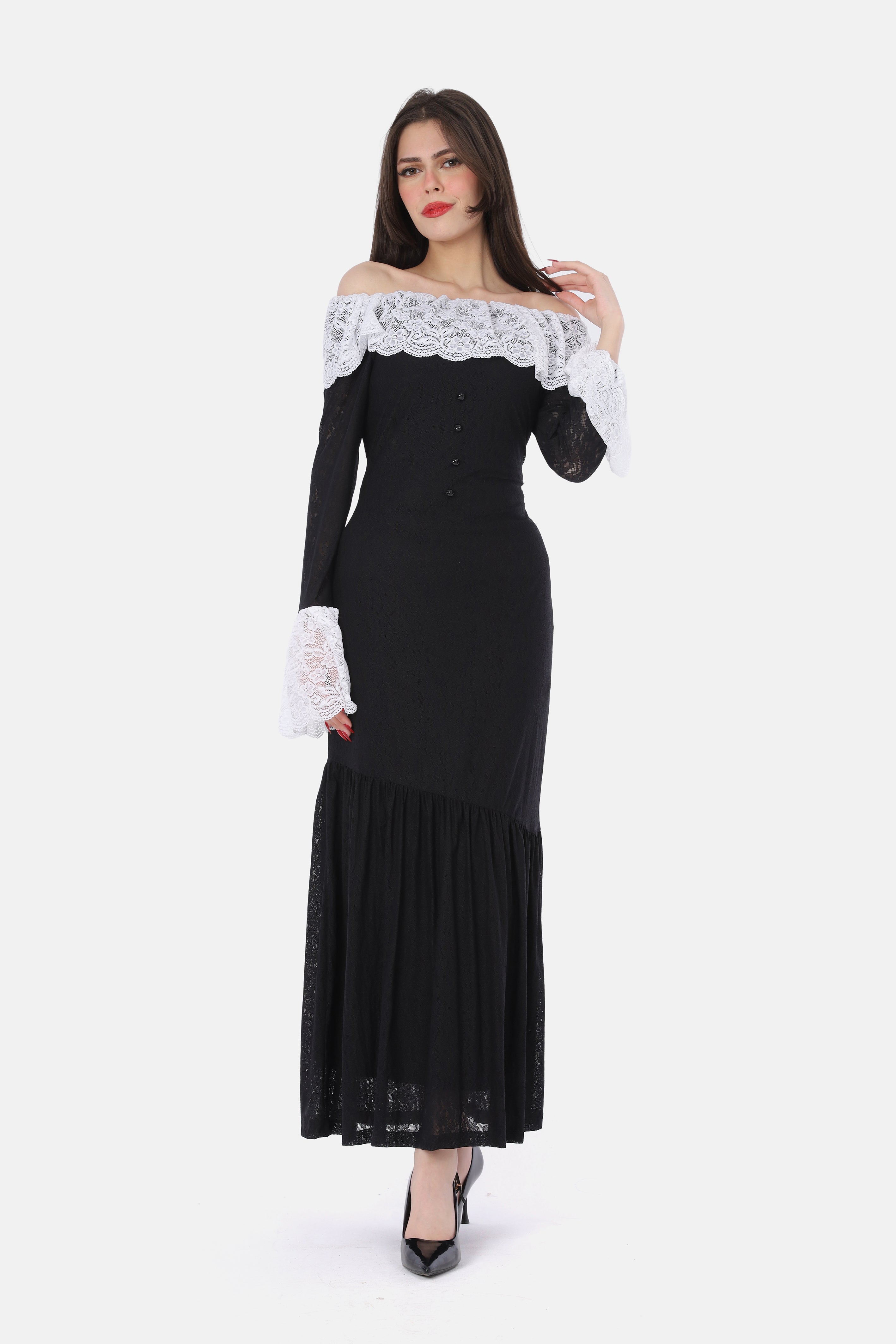 Elegant Off-Shoulder Lace Dress 208812056