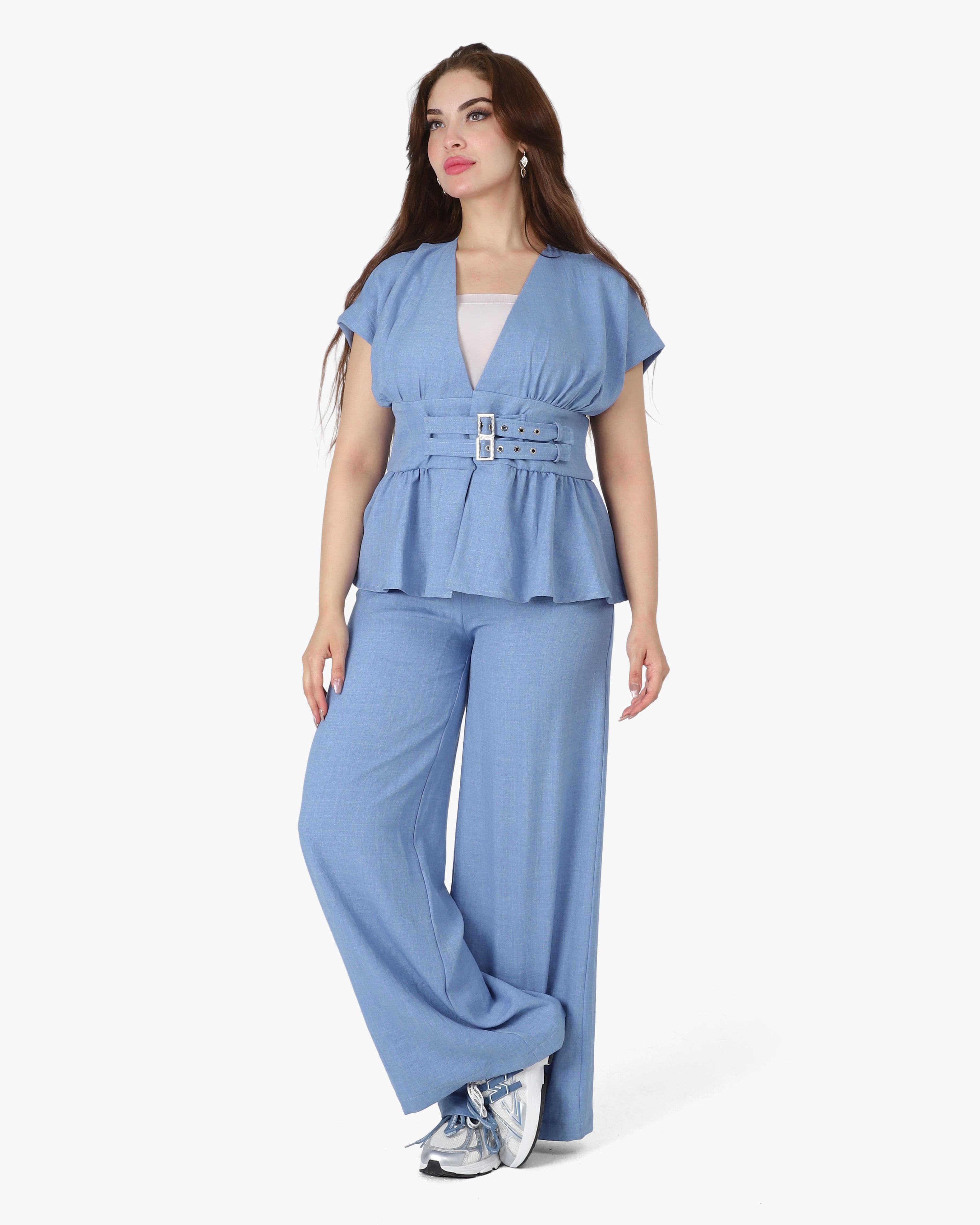 Two-Piece Set Short Sleeve Blouse & Matching Pants 208825020