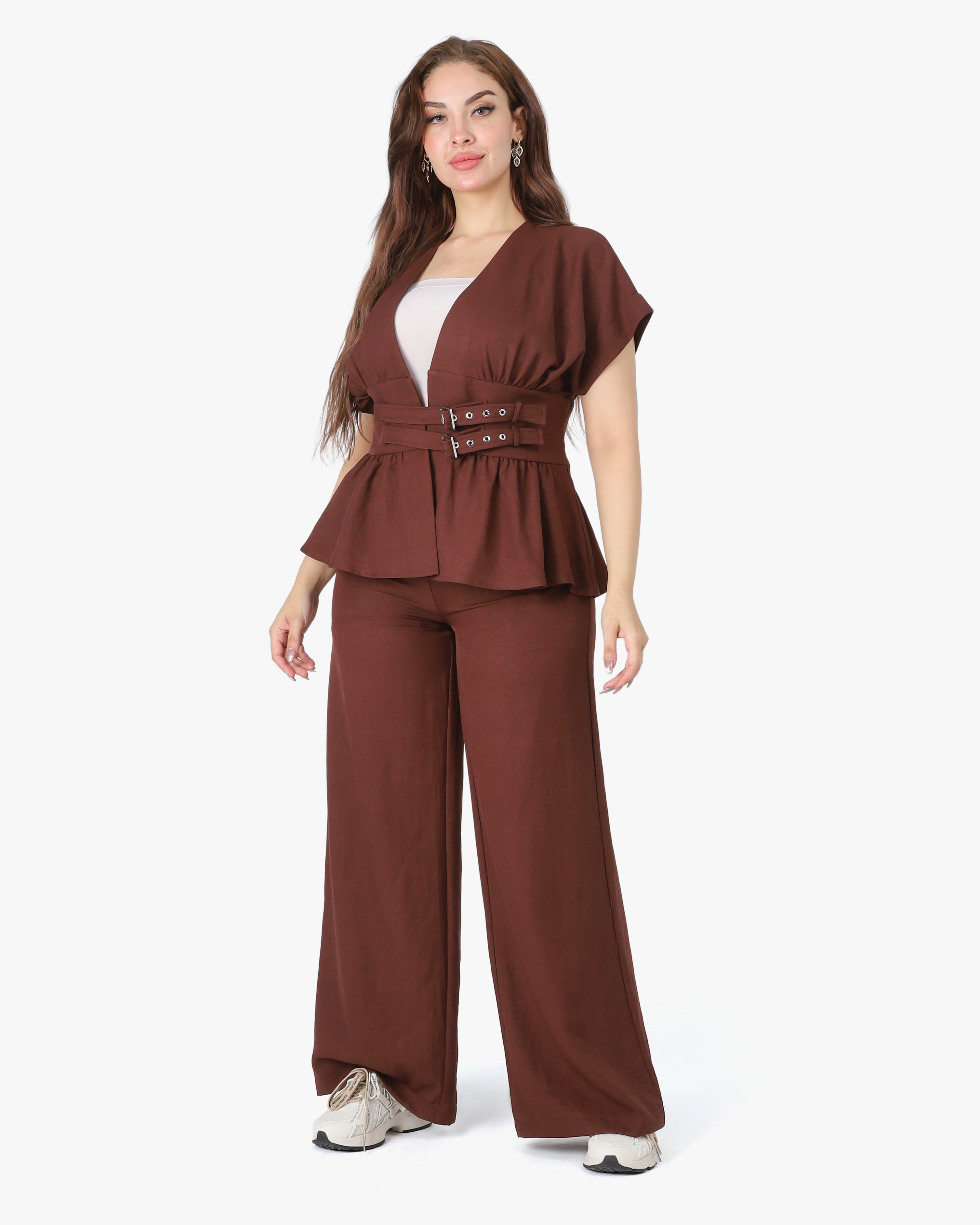 Two-Piece Set Short Sleeve Blouse & Matching Pants 208825020