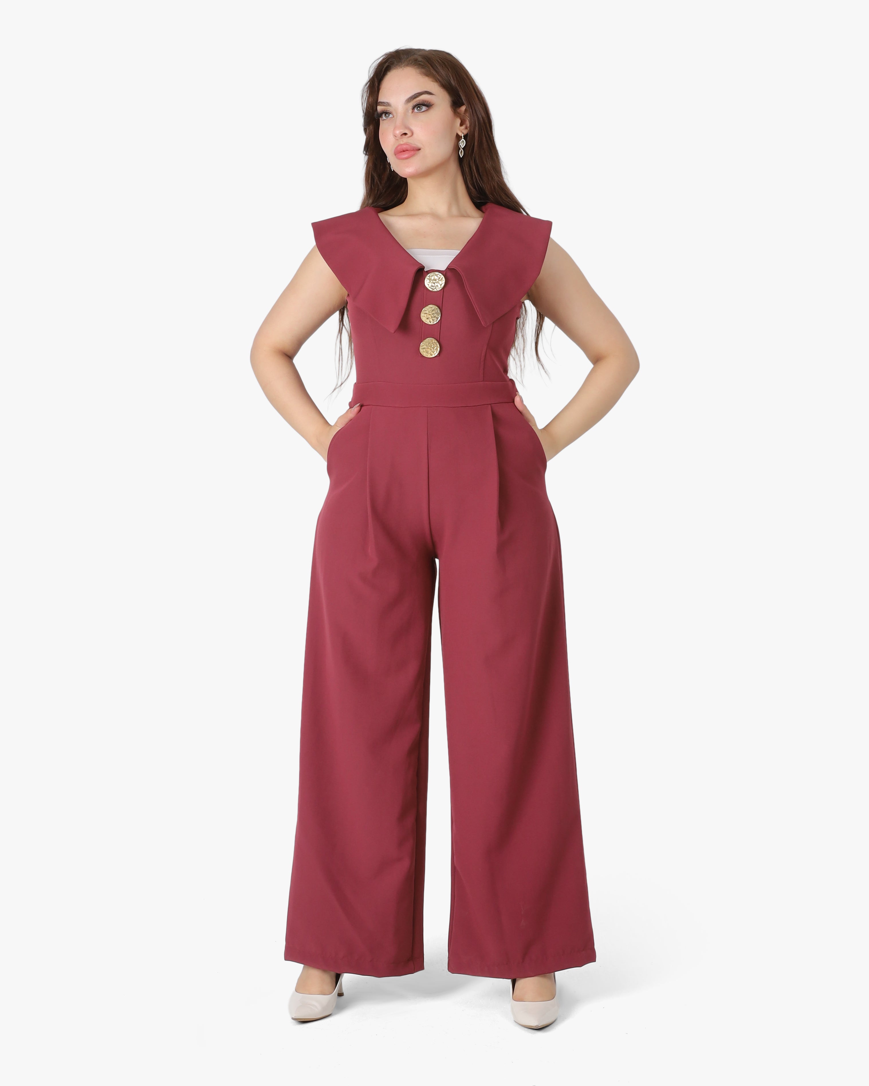 Sleeveless V-Neck Jumpsuit 208825027