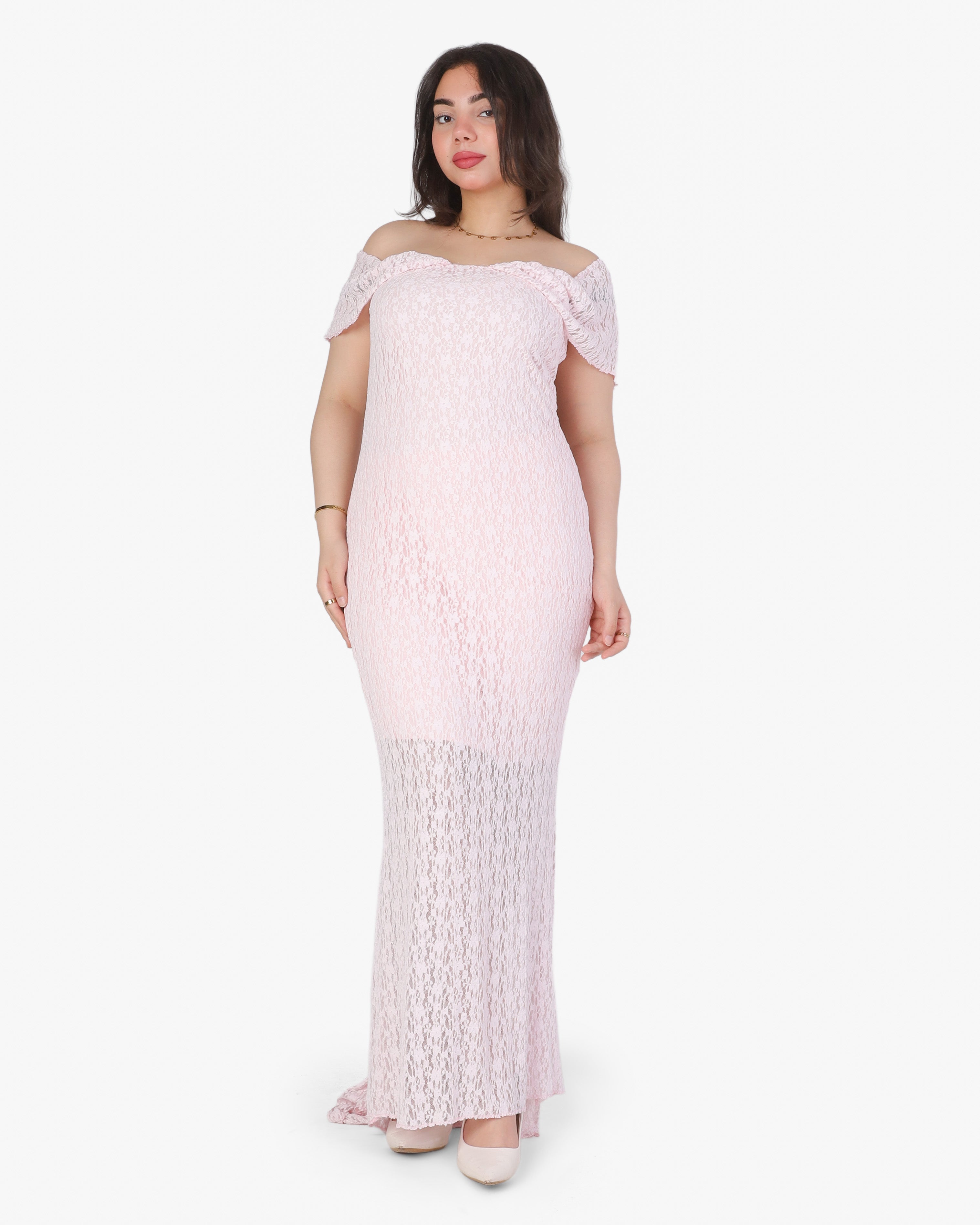 Off-Shoulder Lace Sleeveless Dress 20912115