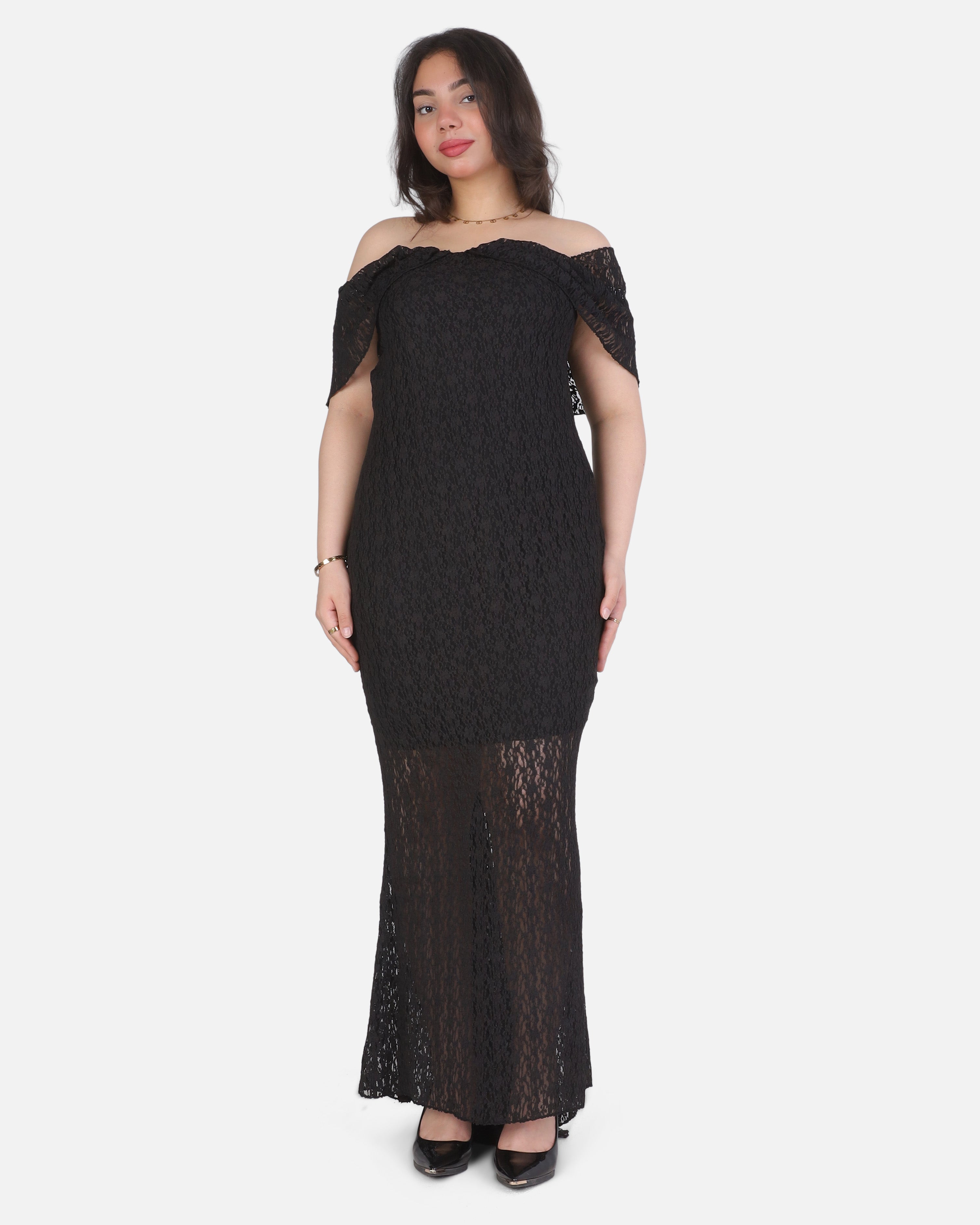Off-Shoulder Lace Sleeveless Dress 20912115
