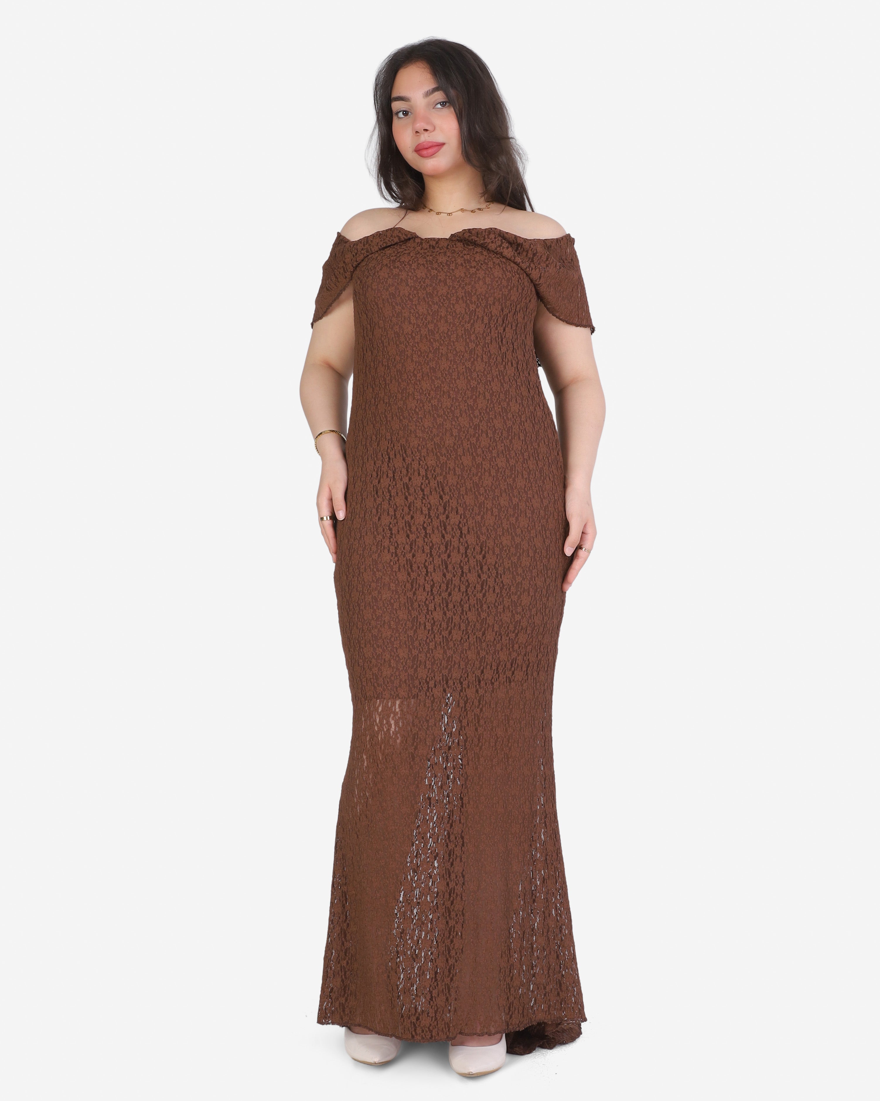 Off-Shoulder Lace Sleeveless Dress 20912115