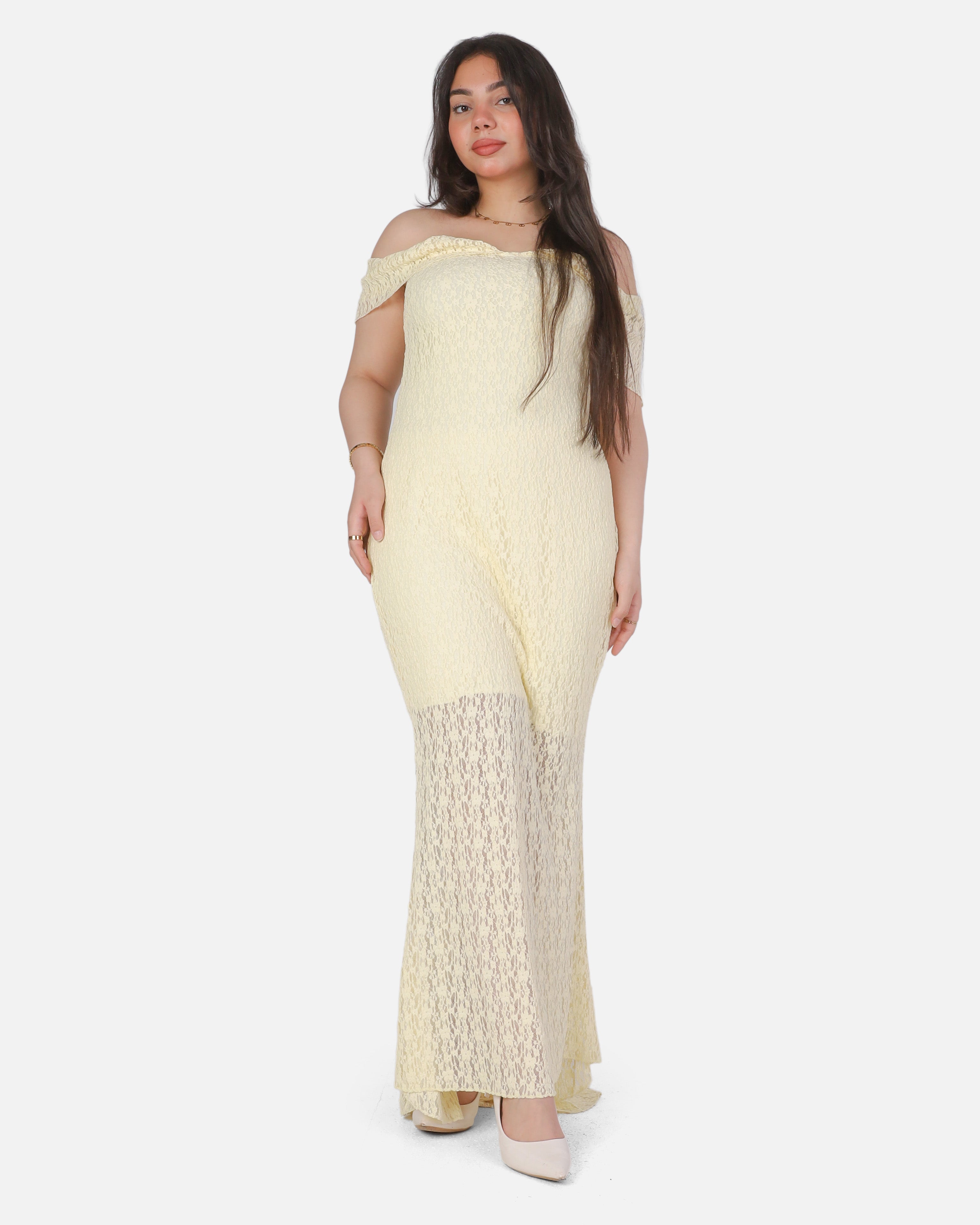 Off-Shoulder Lace Sleeveless Dress 20912115