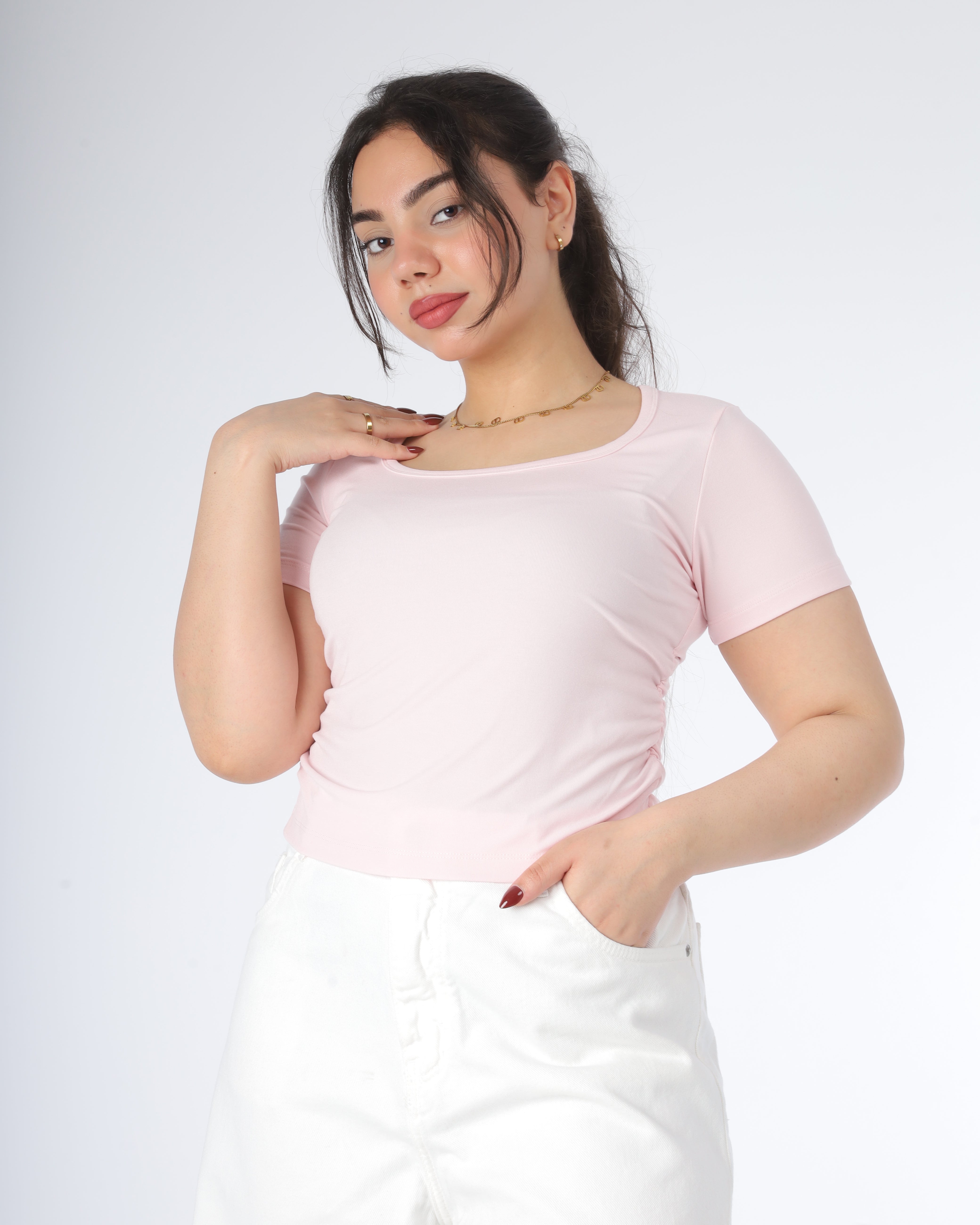 Cropped Half Sleeve Top 20924063