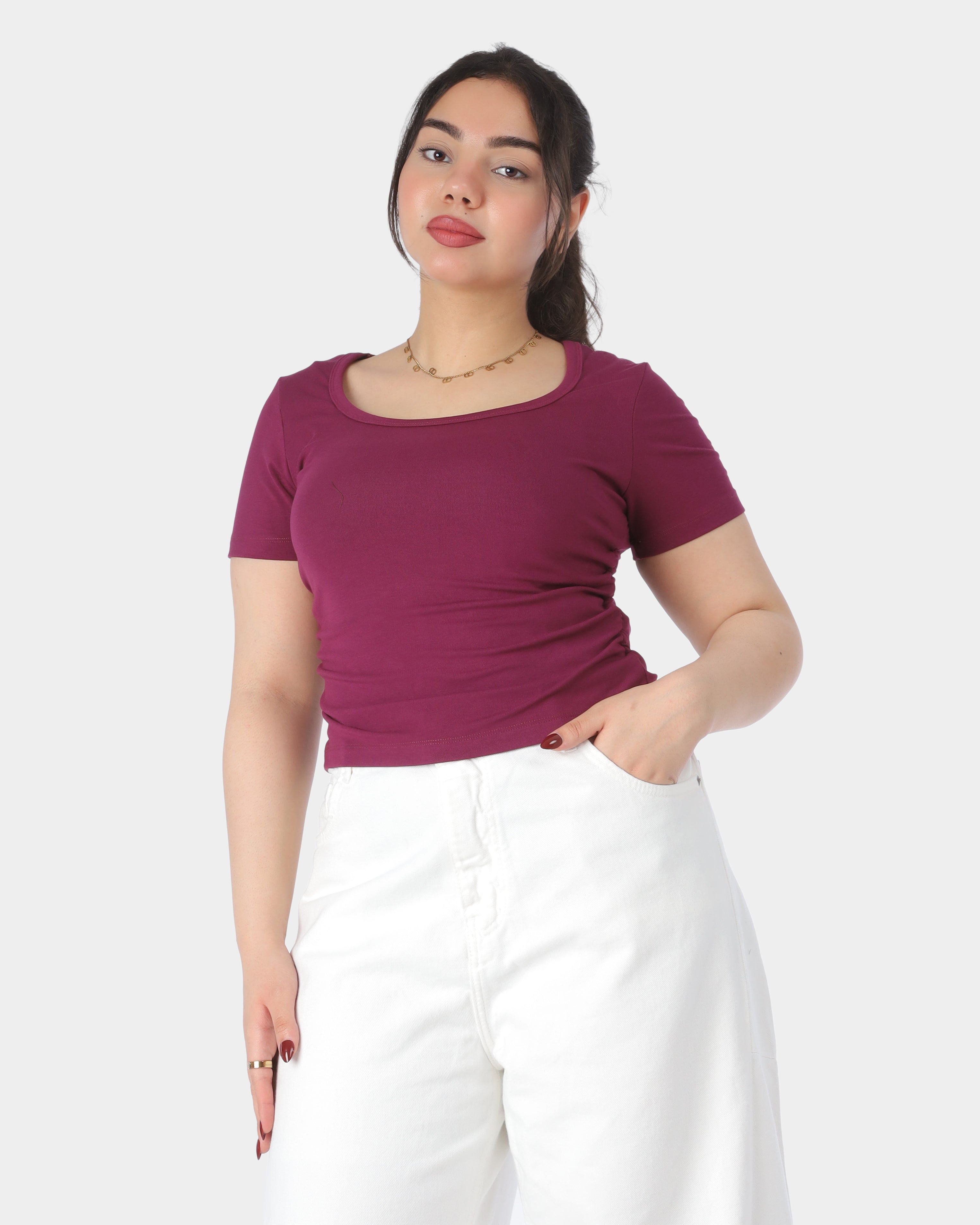 Cropped Half Sleeve Top 20924063