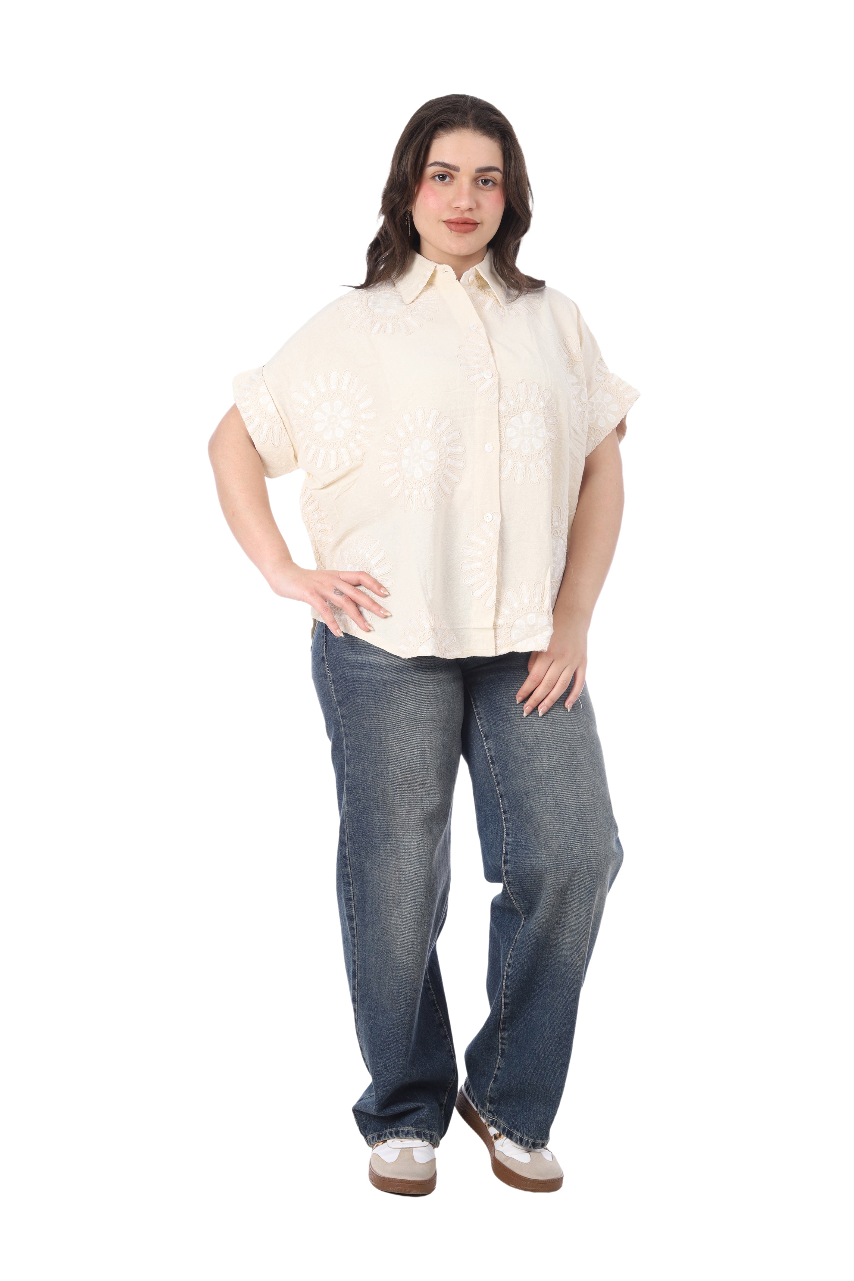 Embroidered Half Sleeve Shirt 2096HQ002
