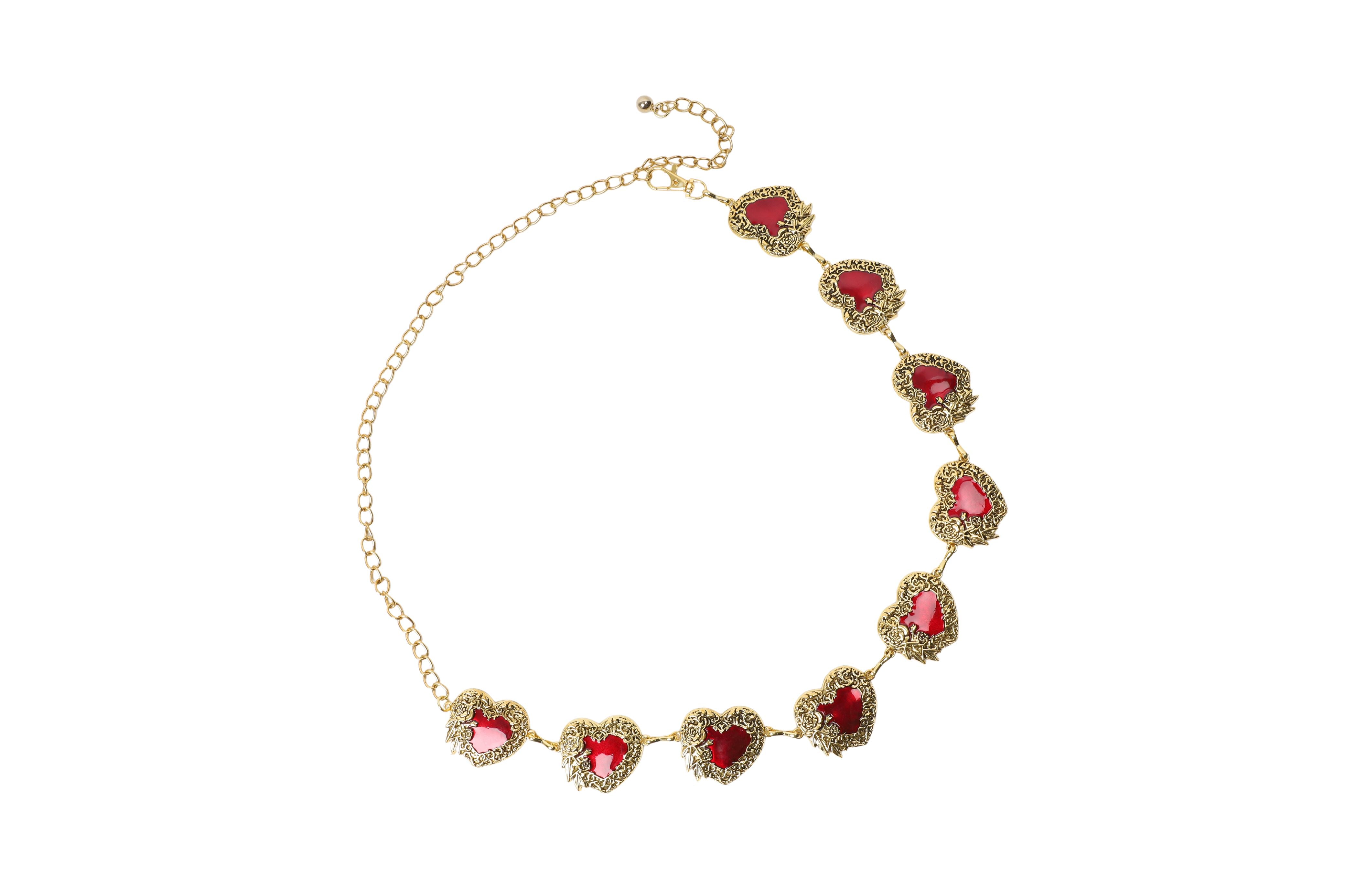 Vintage Red Heart Charm Chain Belt 209933693