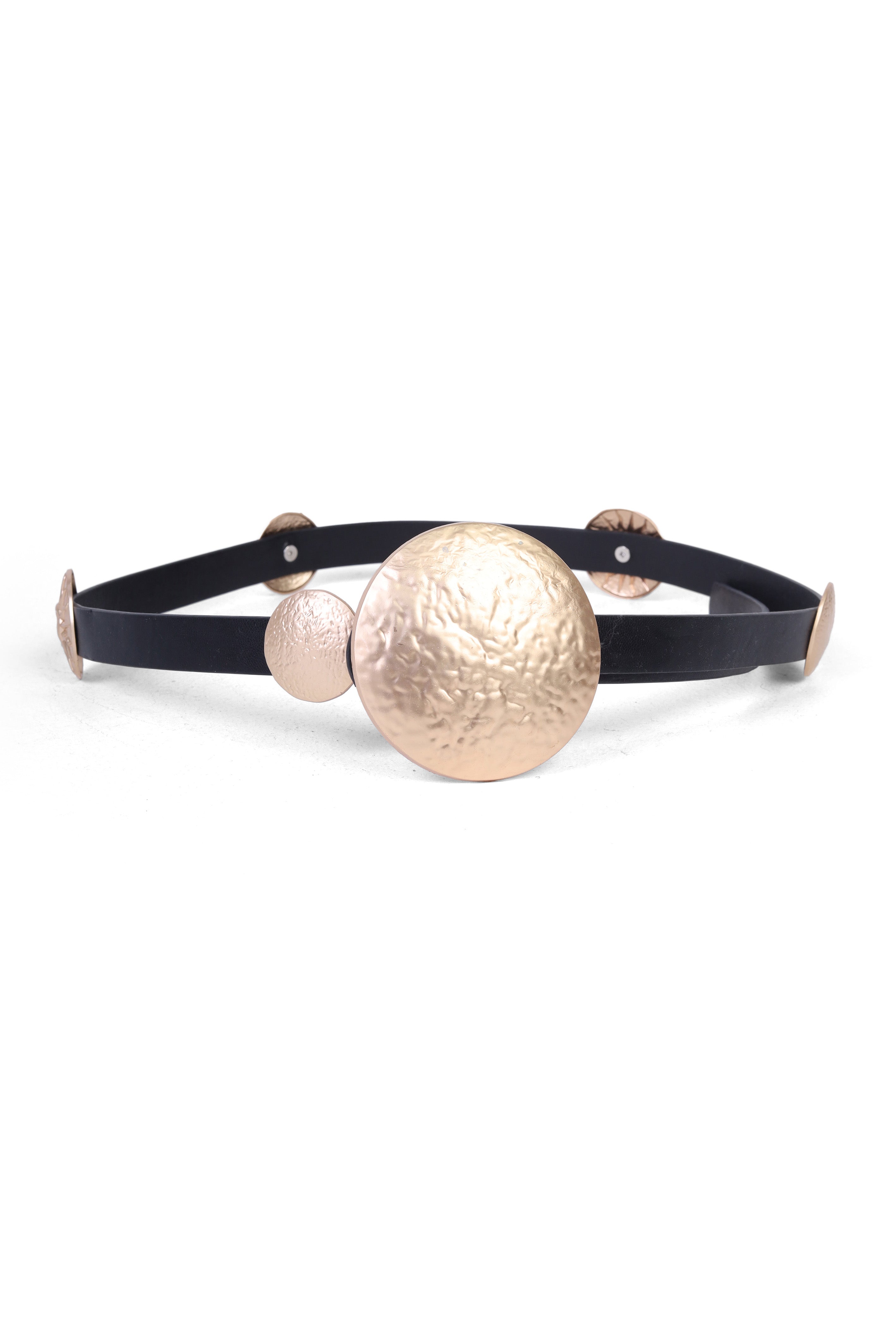 Leather Belt with Metal Rings 209938218
