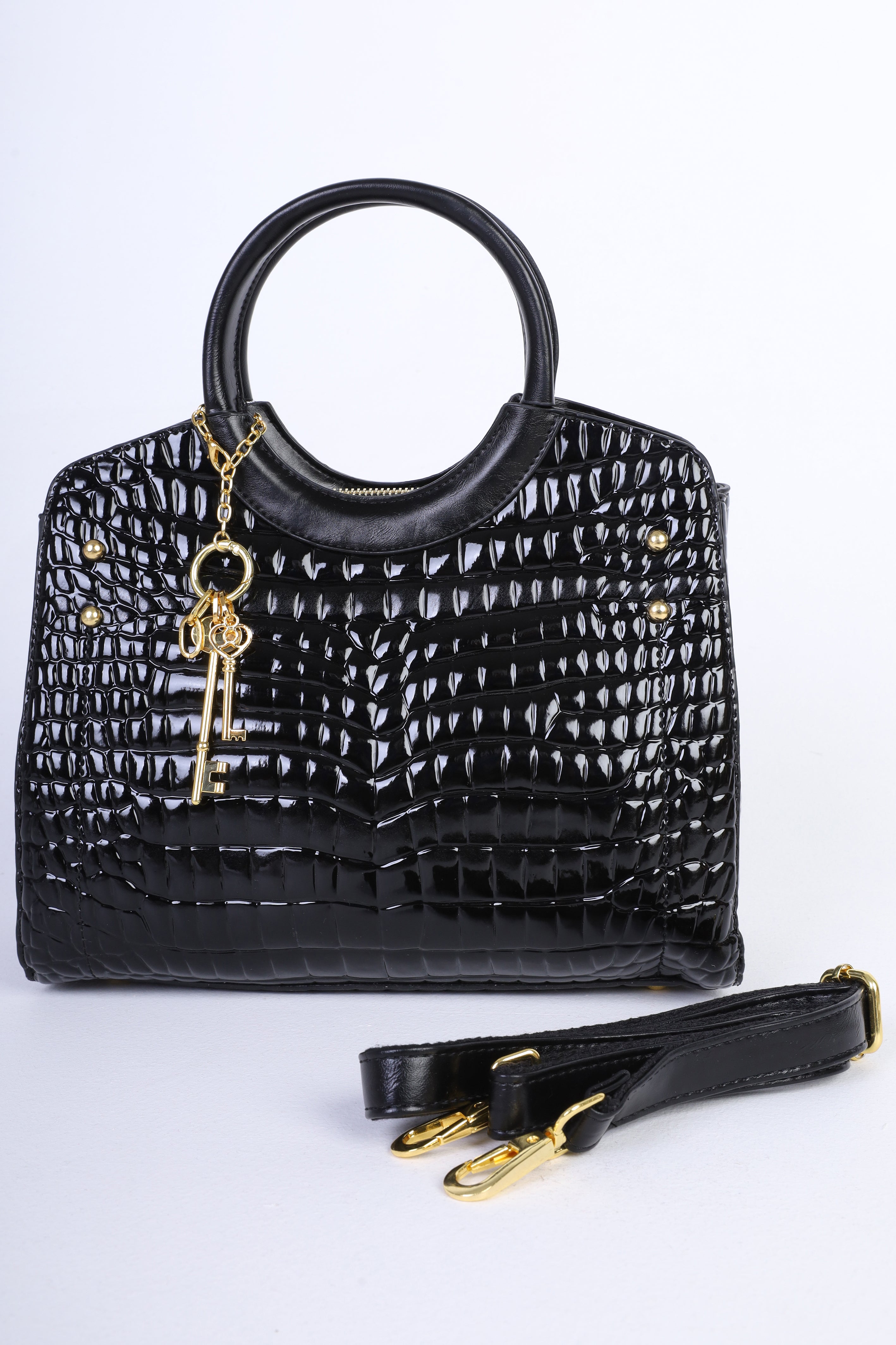 Elegant Crocodile Texture Satchel 21008136