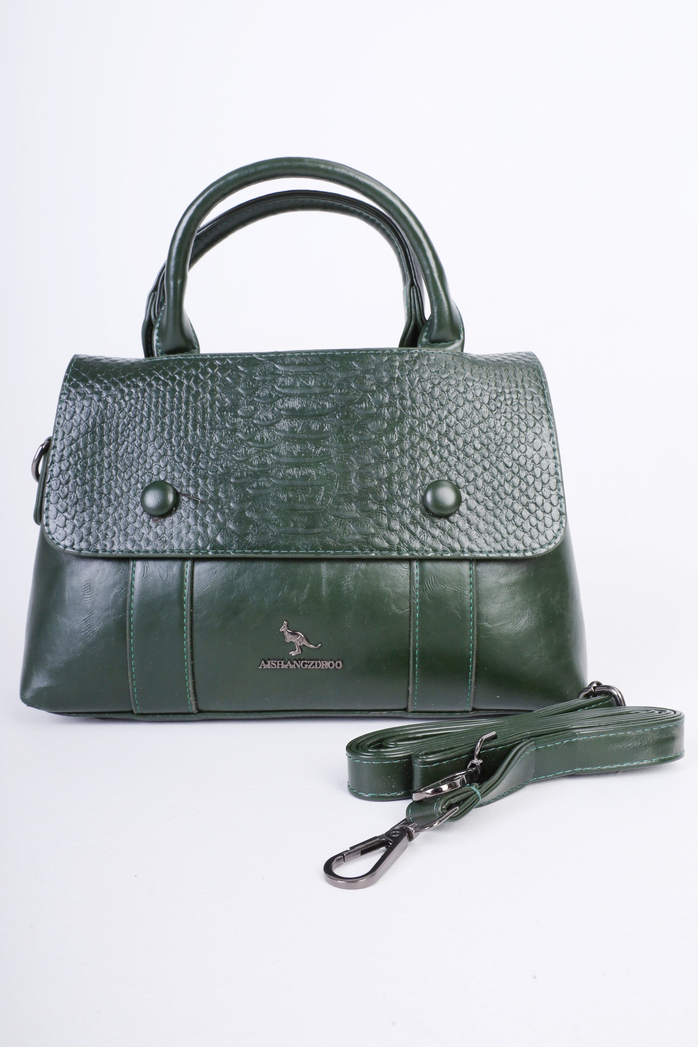 Fold-Top Leather Bag 21008142