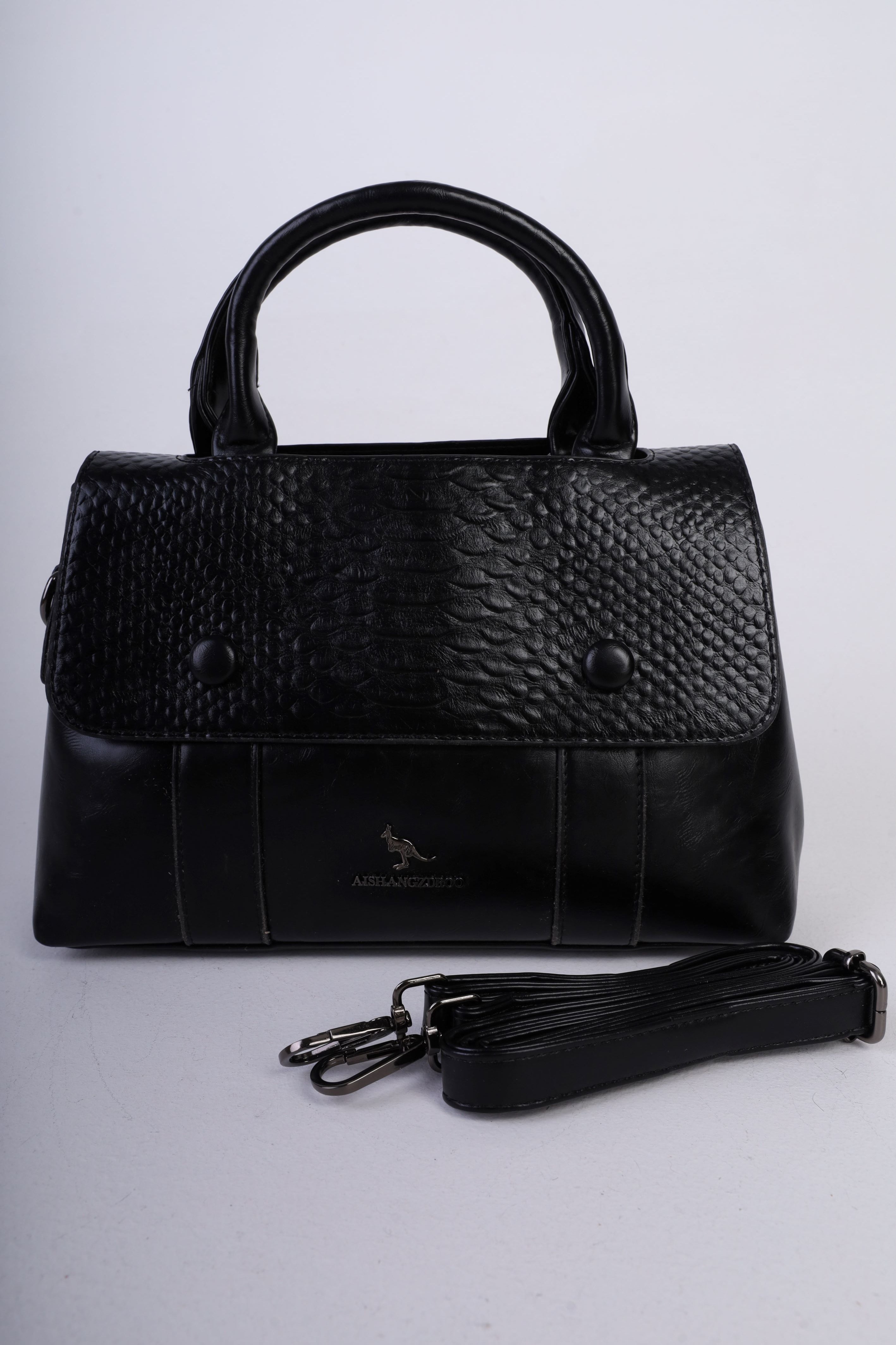 Fold-Top Leather Bag 21008142