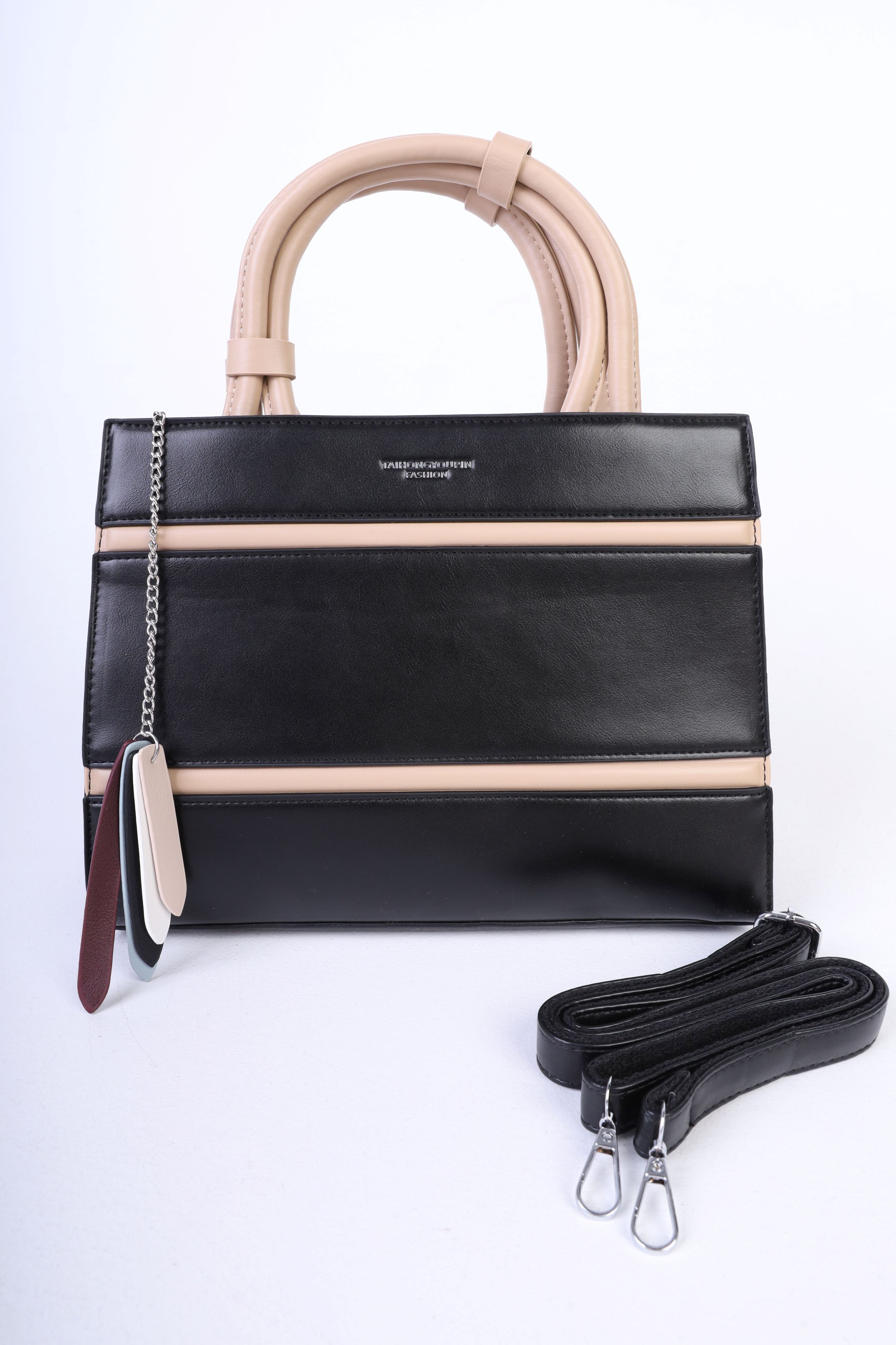 Leather Handbag with Structured Handle 21008213