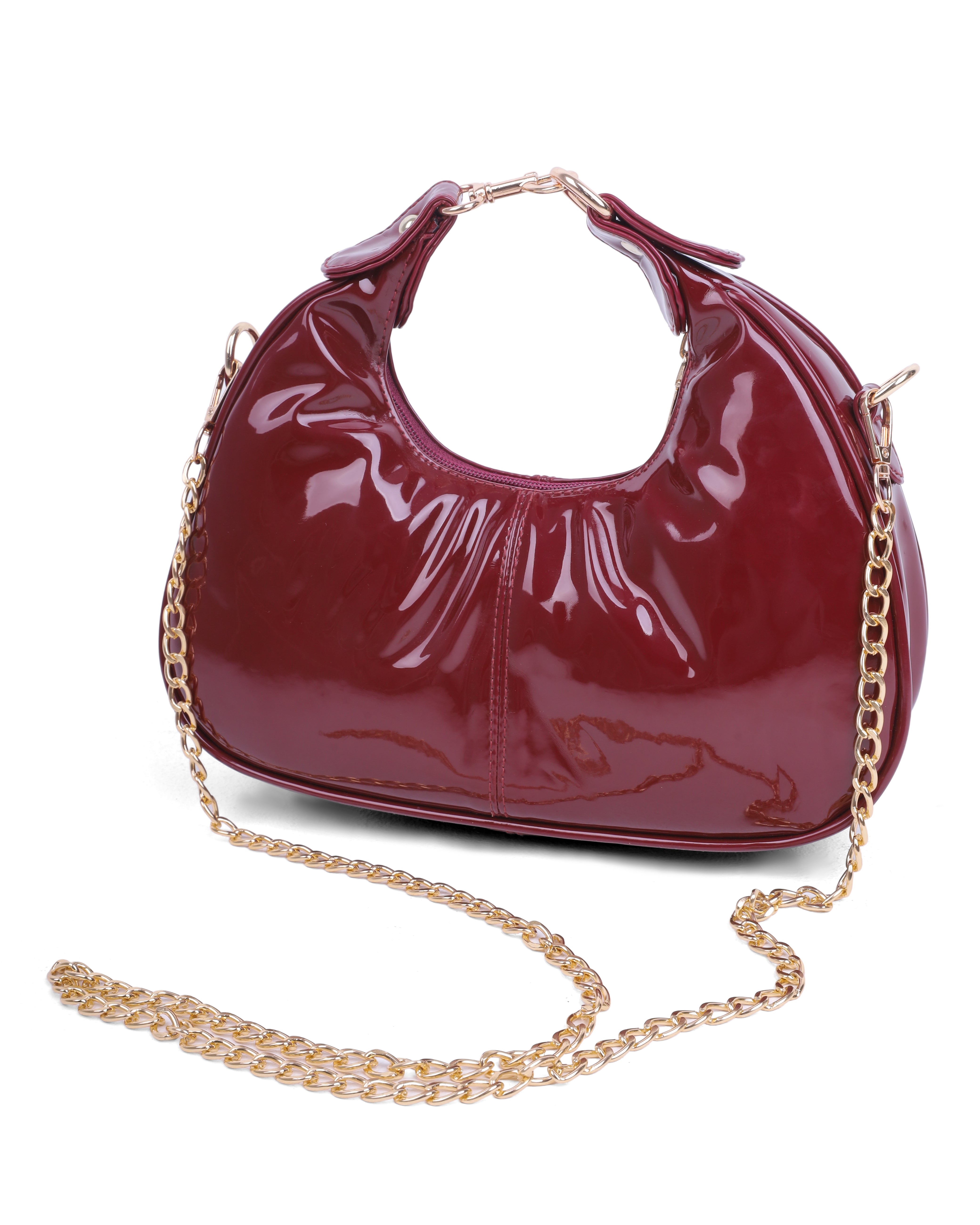 Glossy Chain Strap Crossbody Handbag 2104AS618