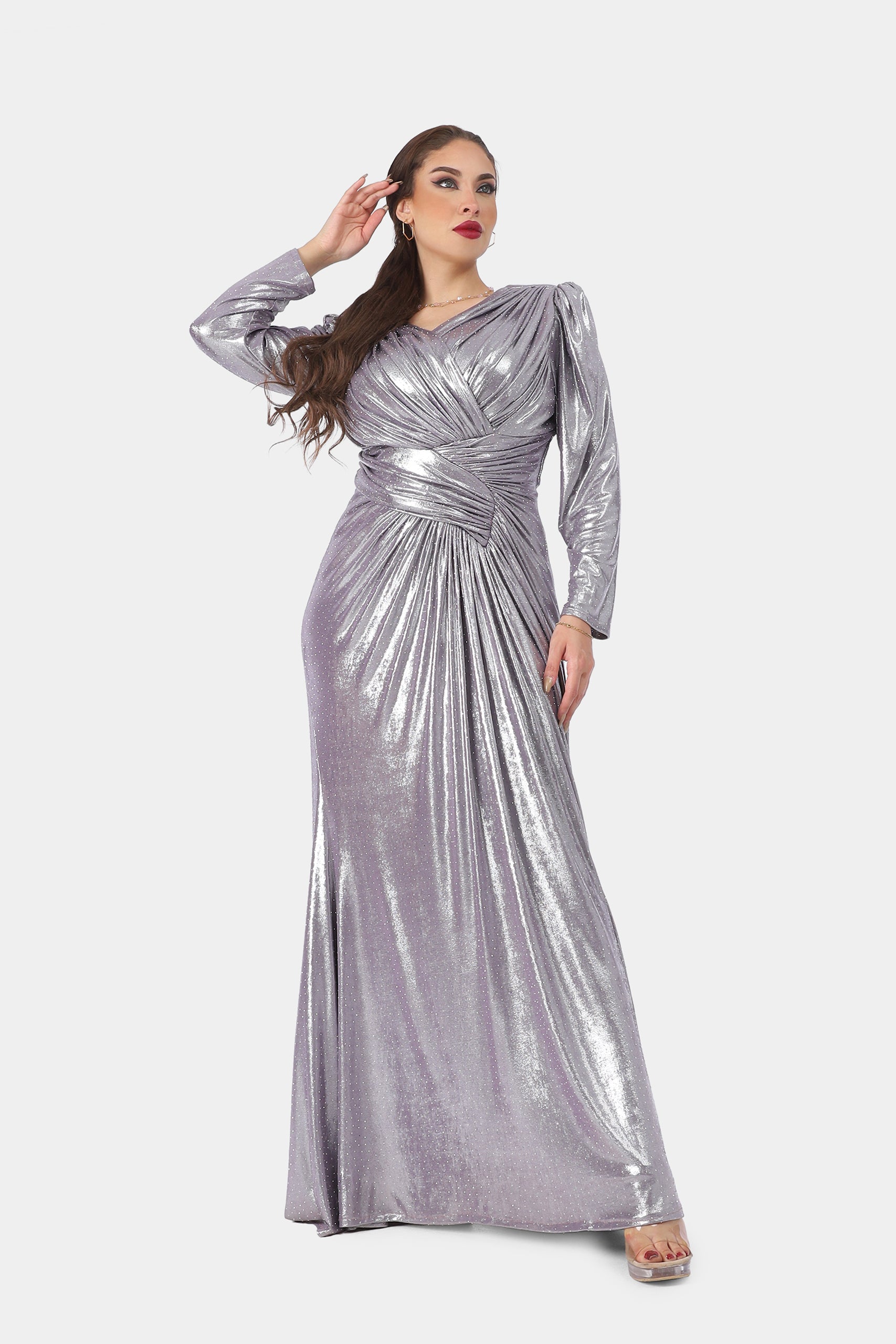 Metallic Polka Shine Evening Dress 2126288