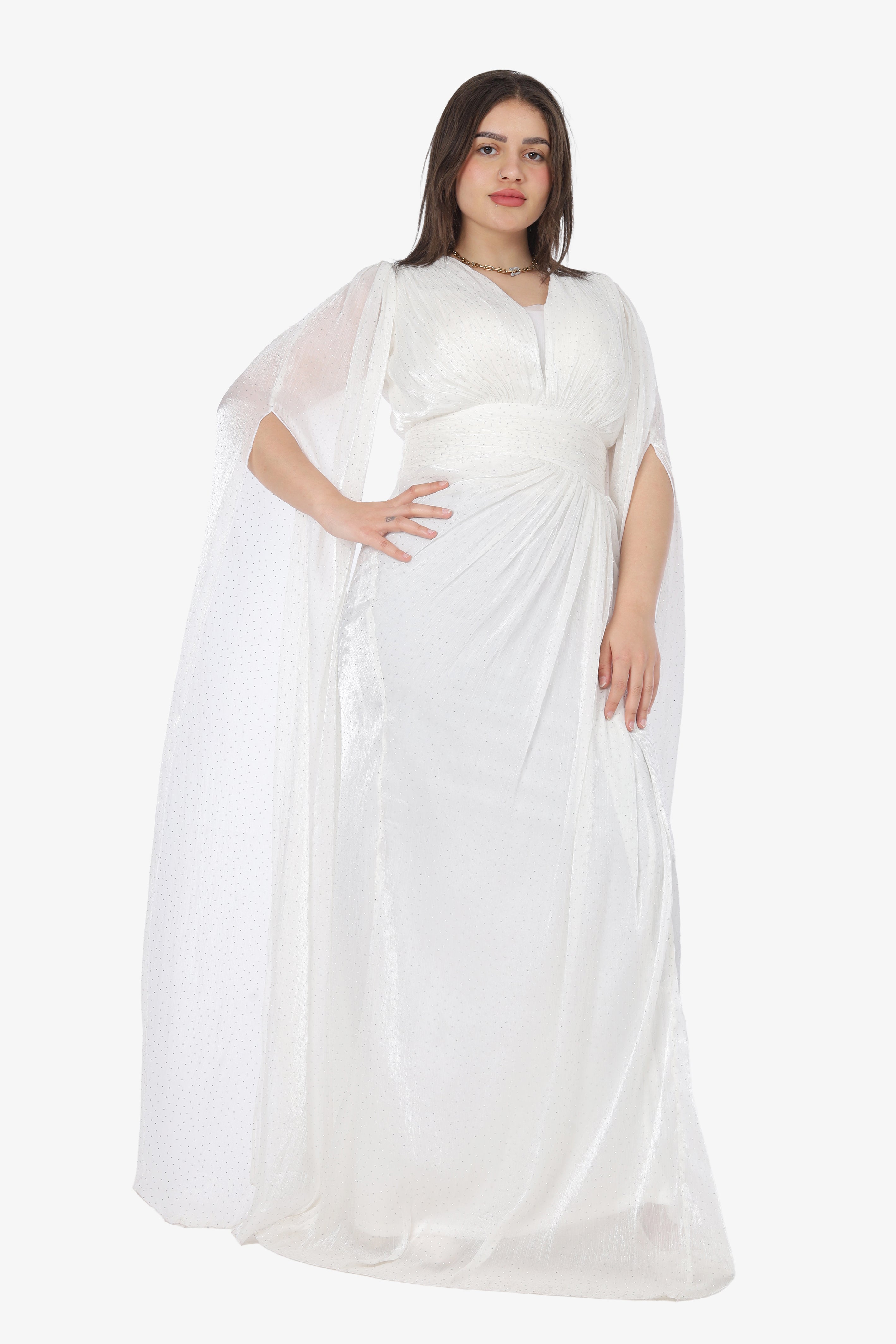 Elegant Evening Dress with Dropped Sleeves 2126309