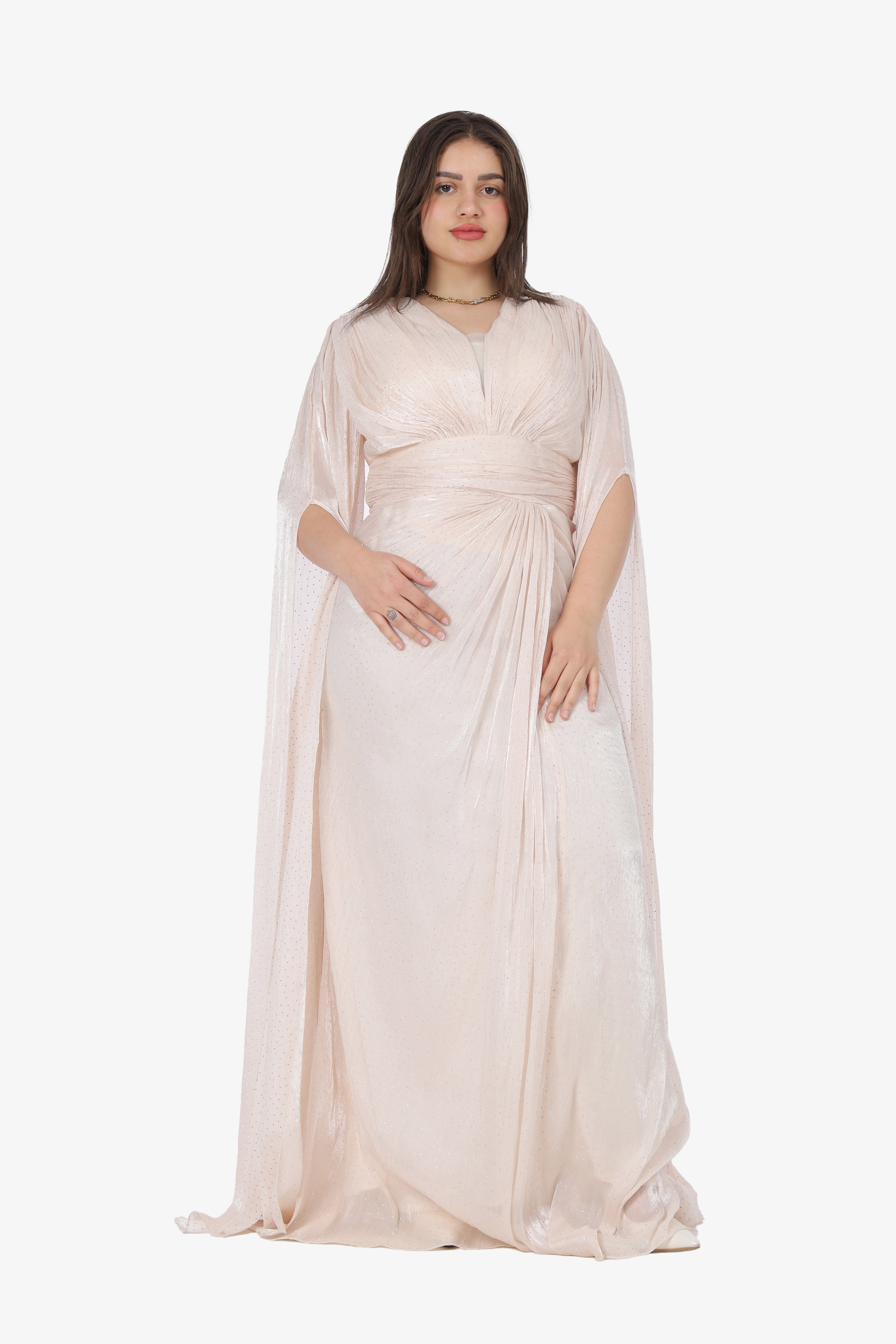 Elegant Evening Dress with Dropped Sleeves 2126309