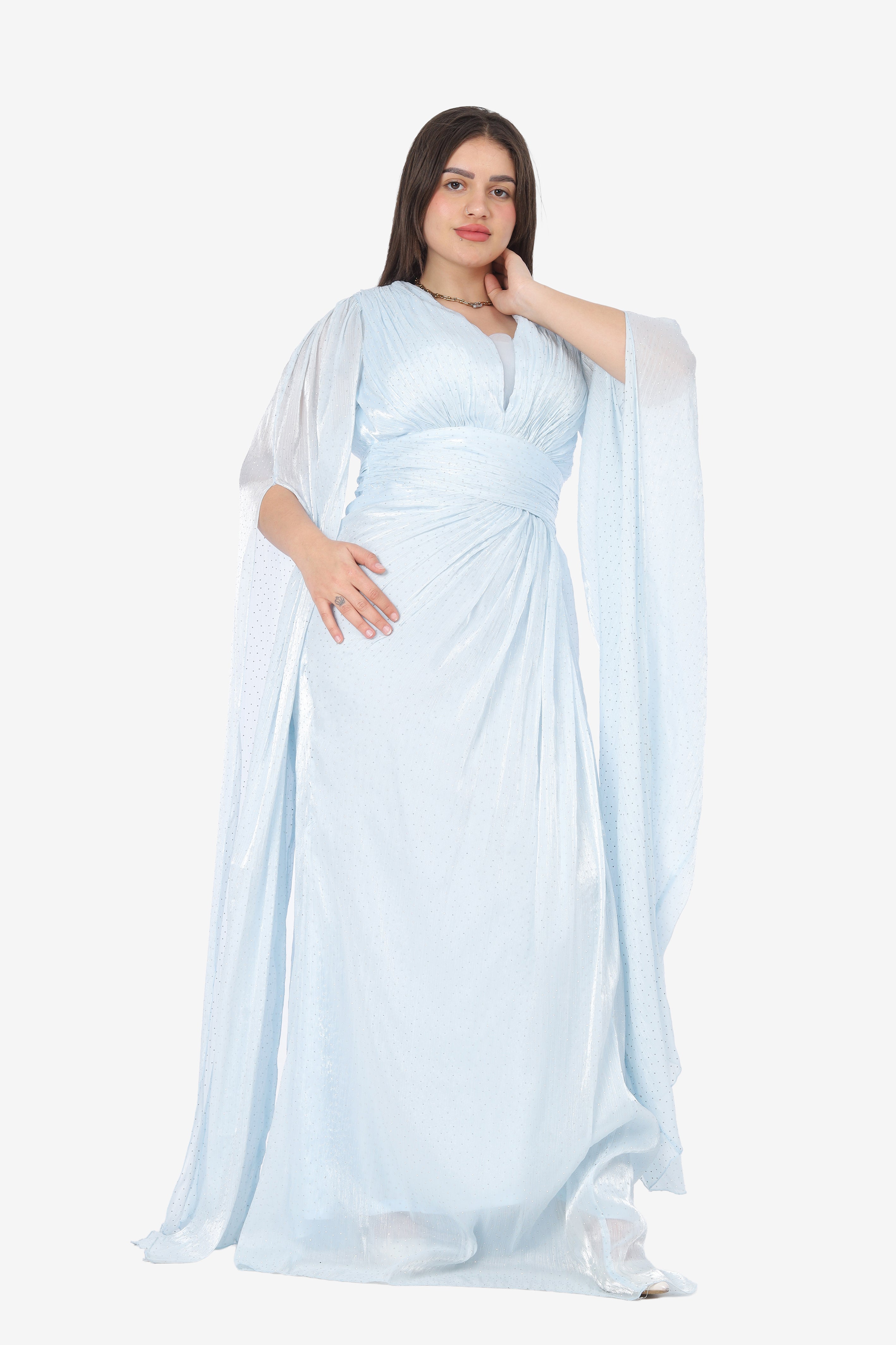 Elegant Evening Dress with Dropped Sleeves 2126309