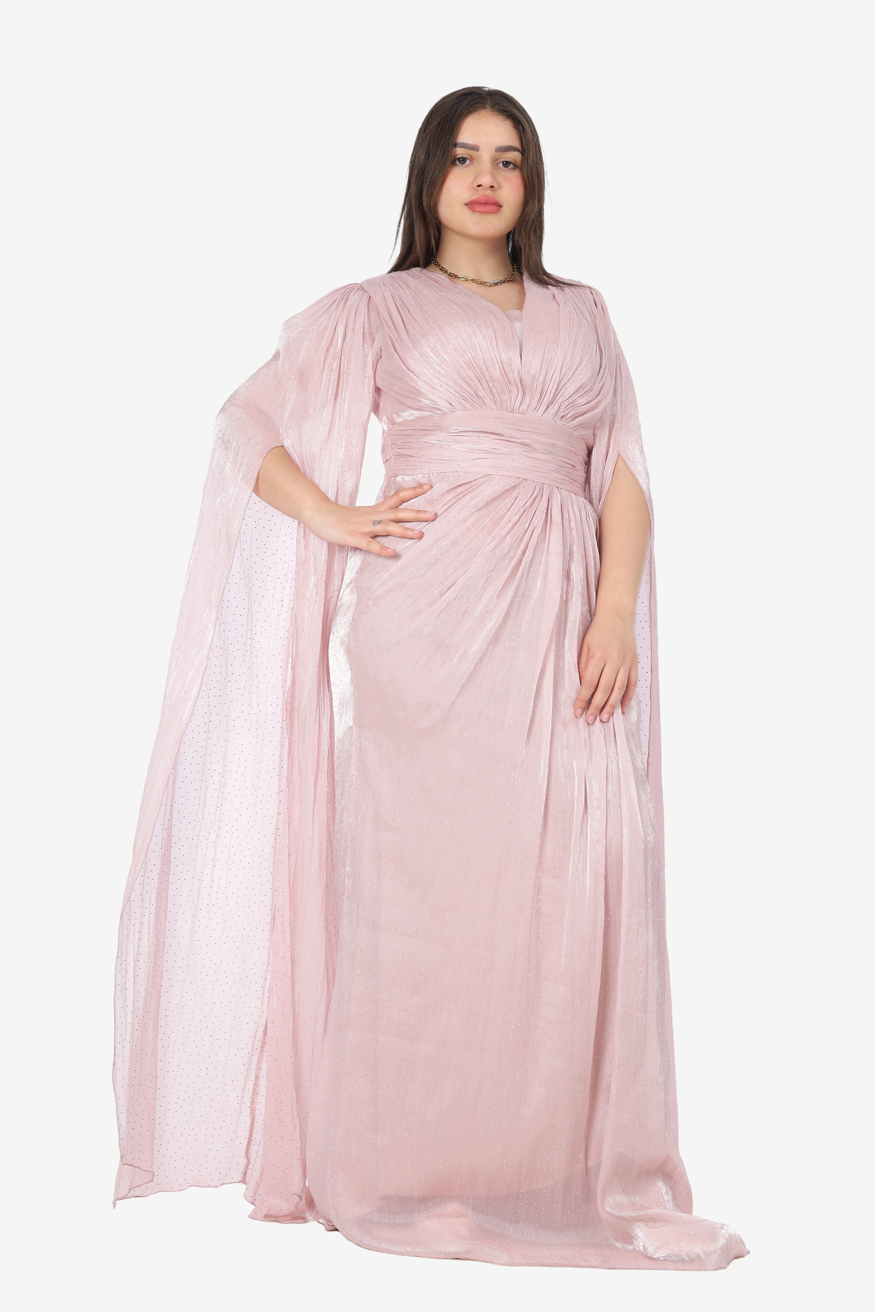 Elegant Evening Dress with Dropped Sleeves 2126309