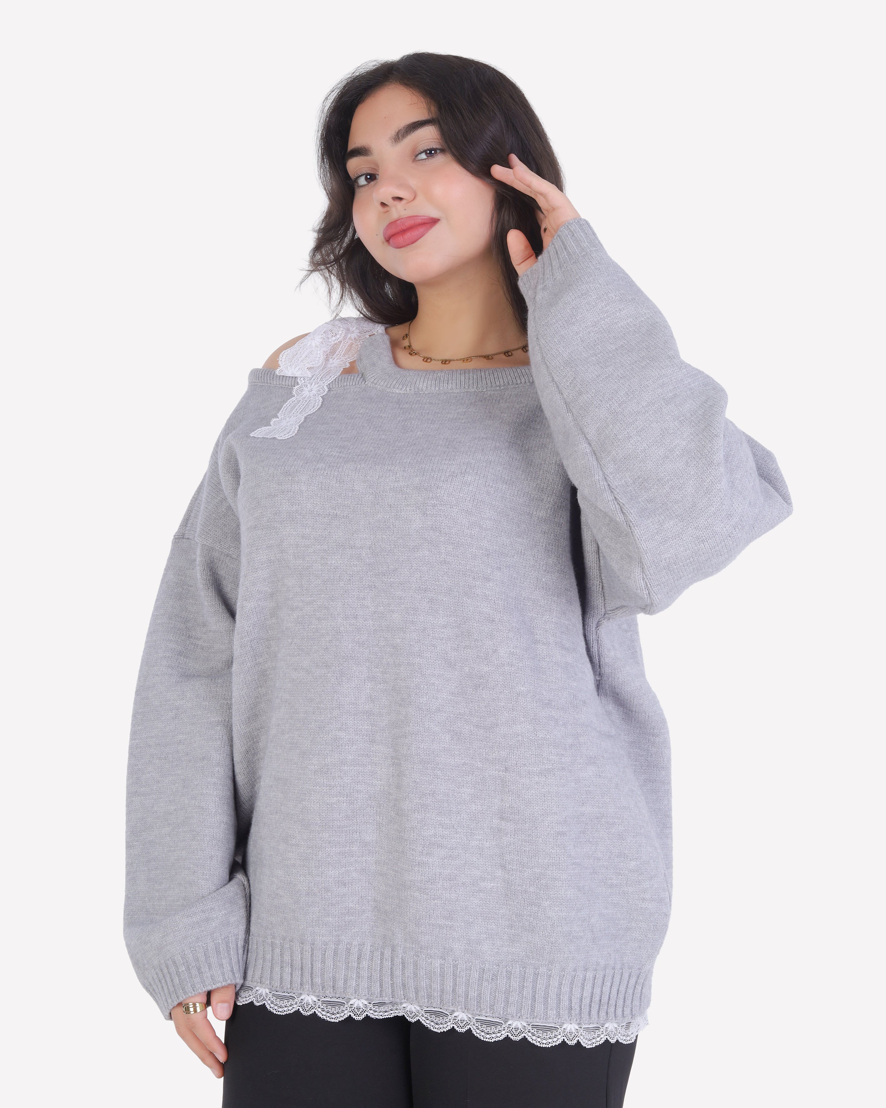 Knit Shoulder-Tie Blouse 2135/034
