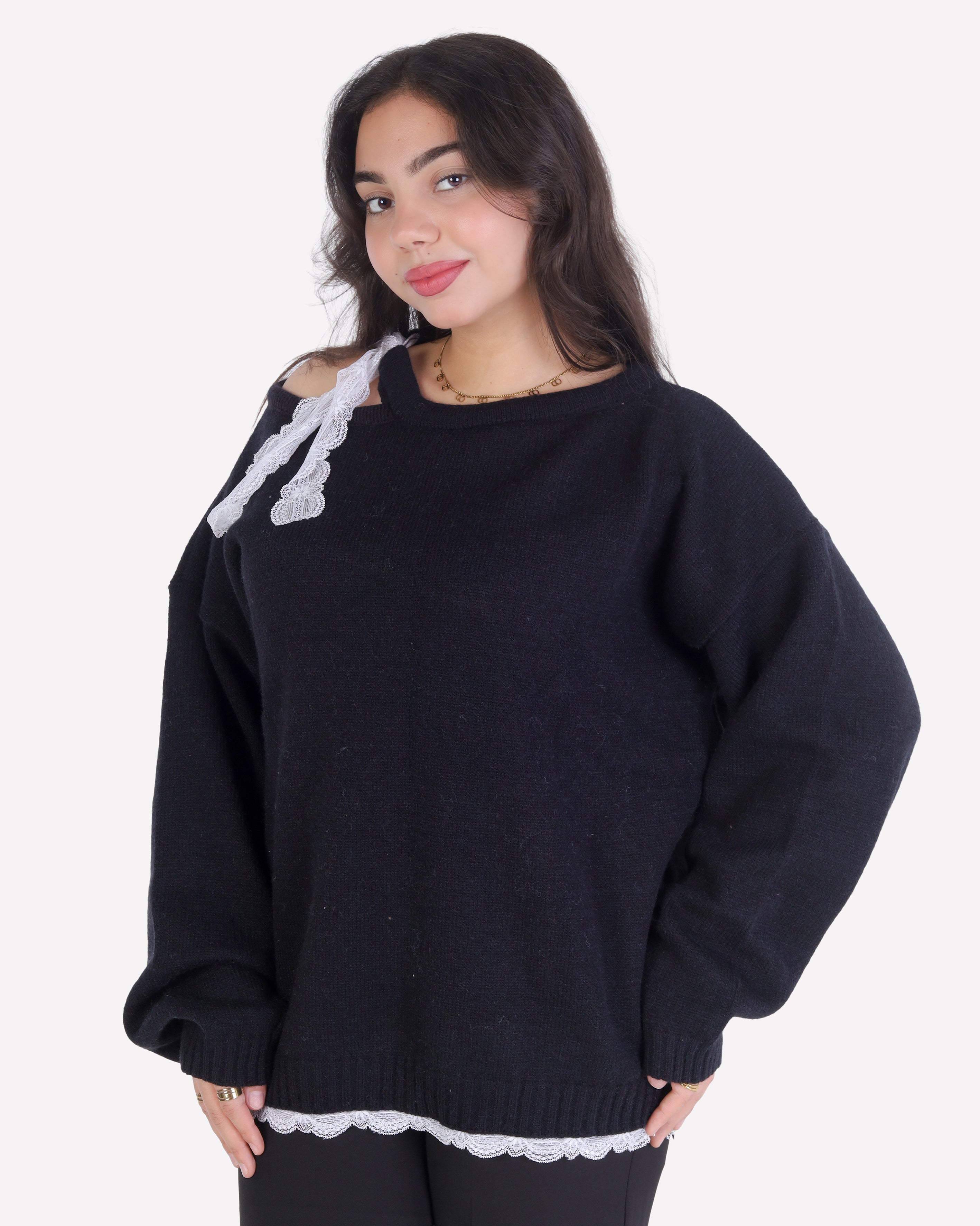 Knit Shoulder-Tie Blouse 2135/034