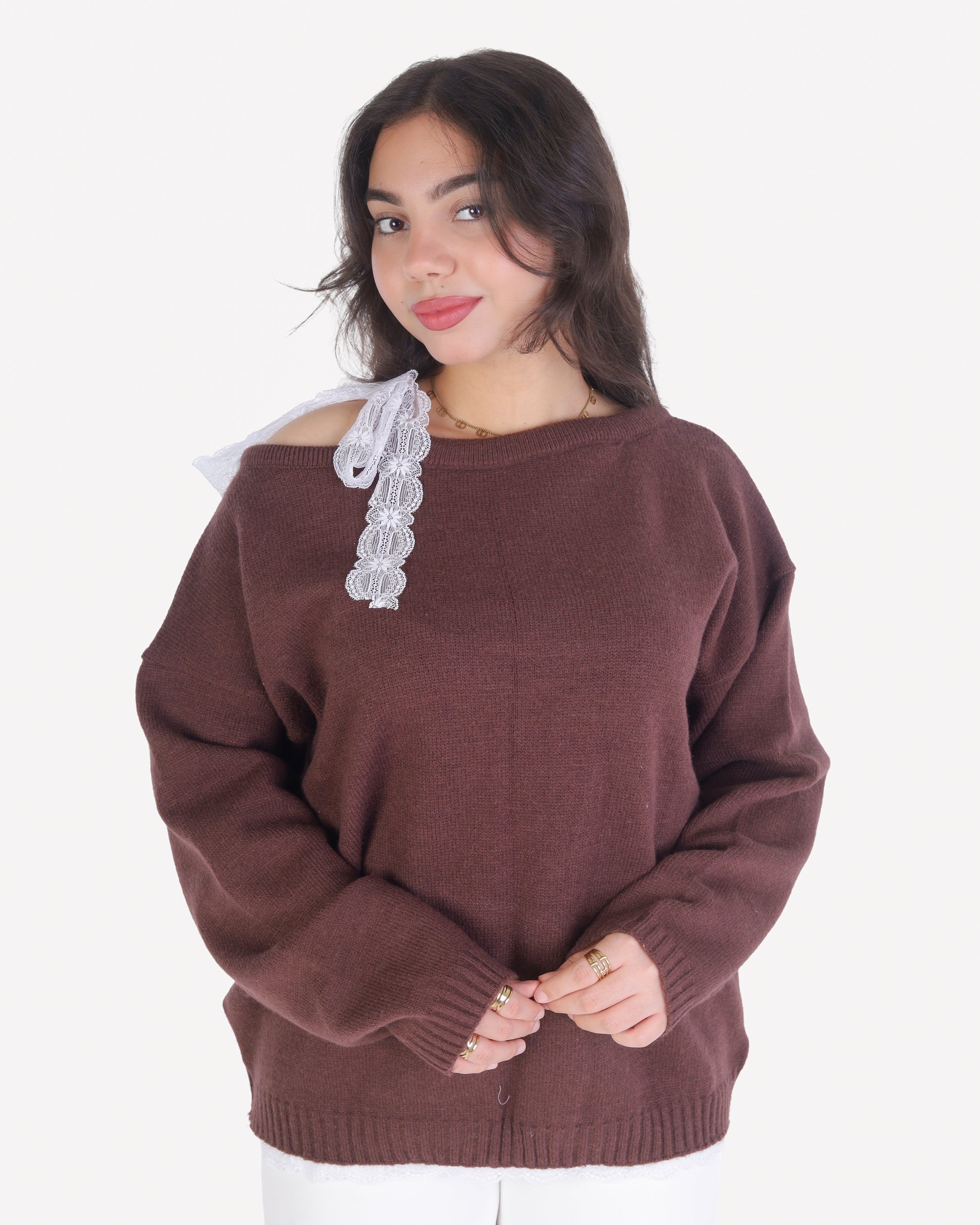 Knit Shoulder-Tie Blouse 2135/034