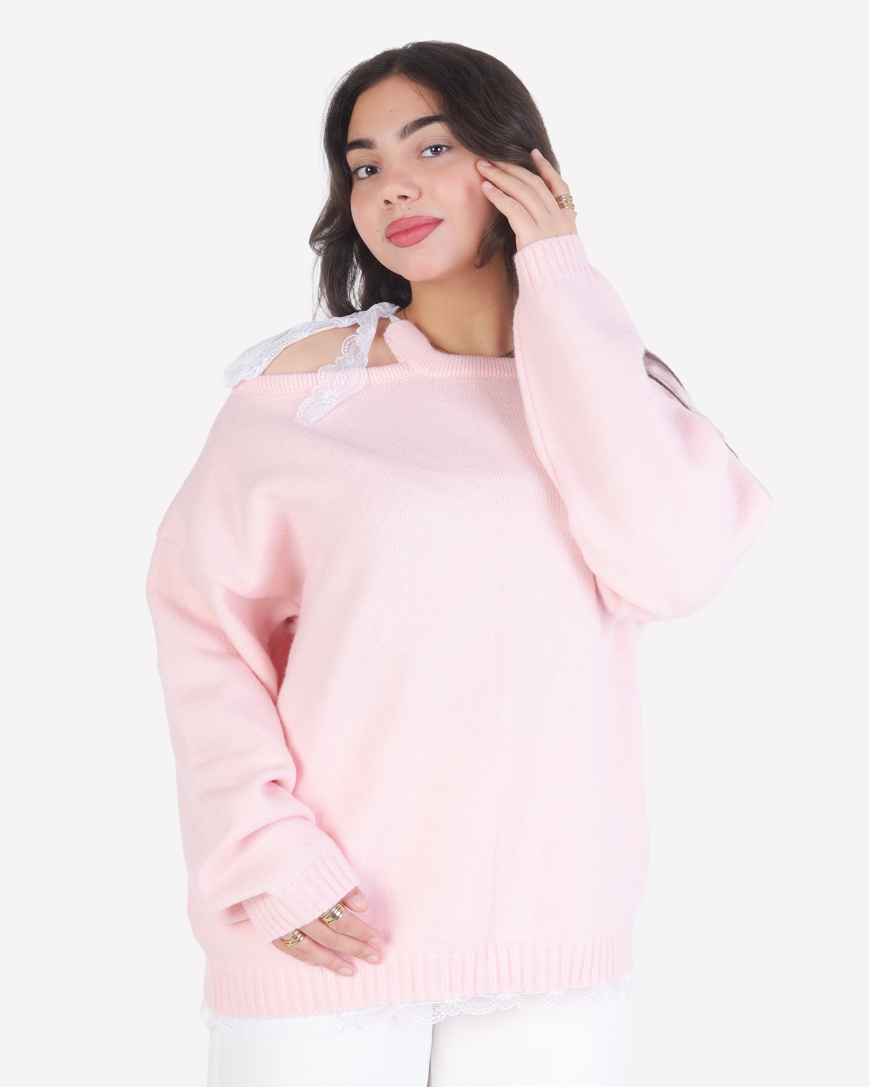 Knit Shoulder-Tie Blouse 2135/034