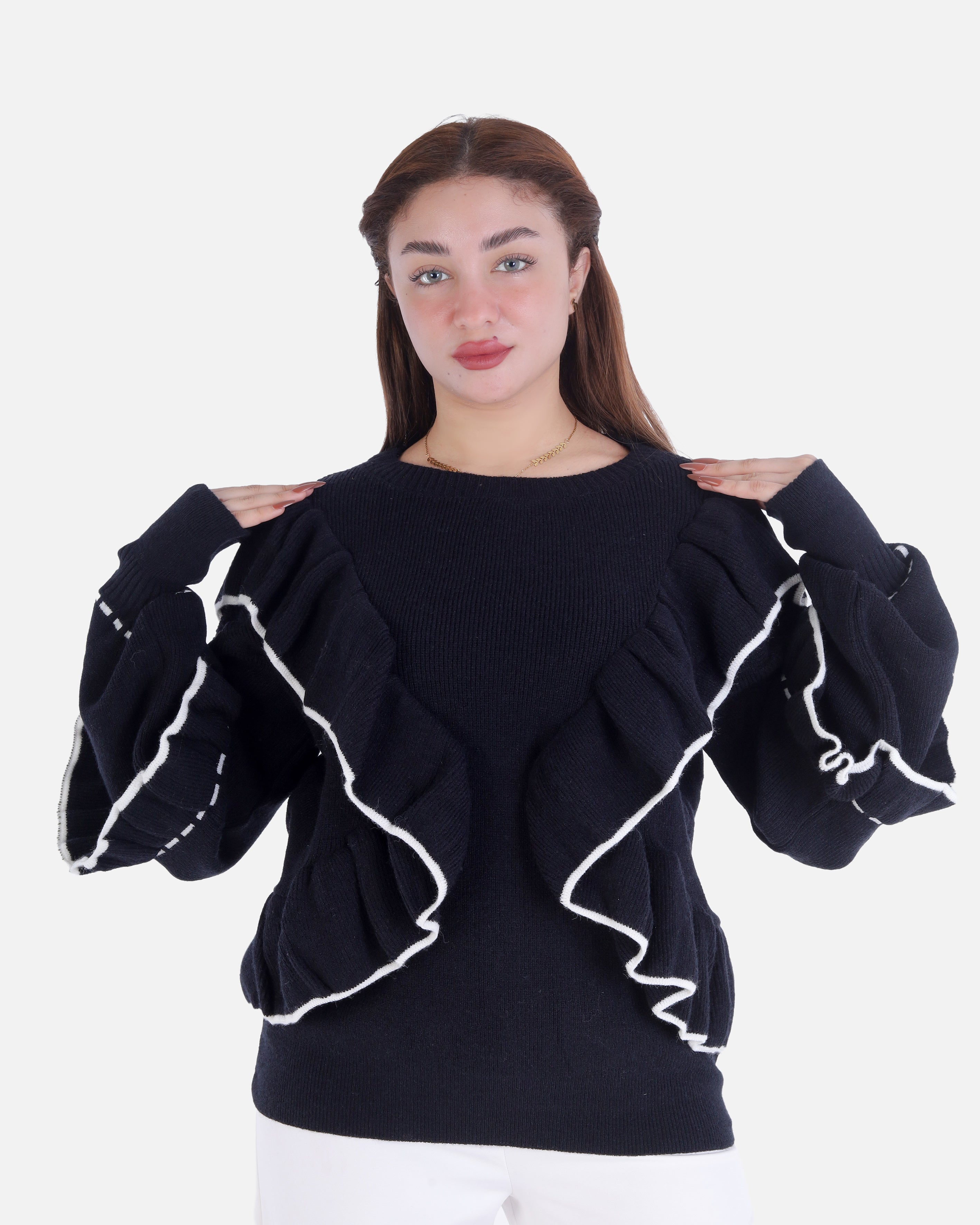 Ruffle Knit Pullover 2135/041