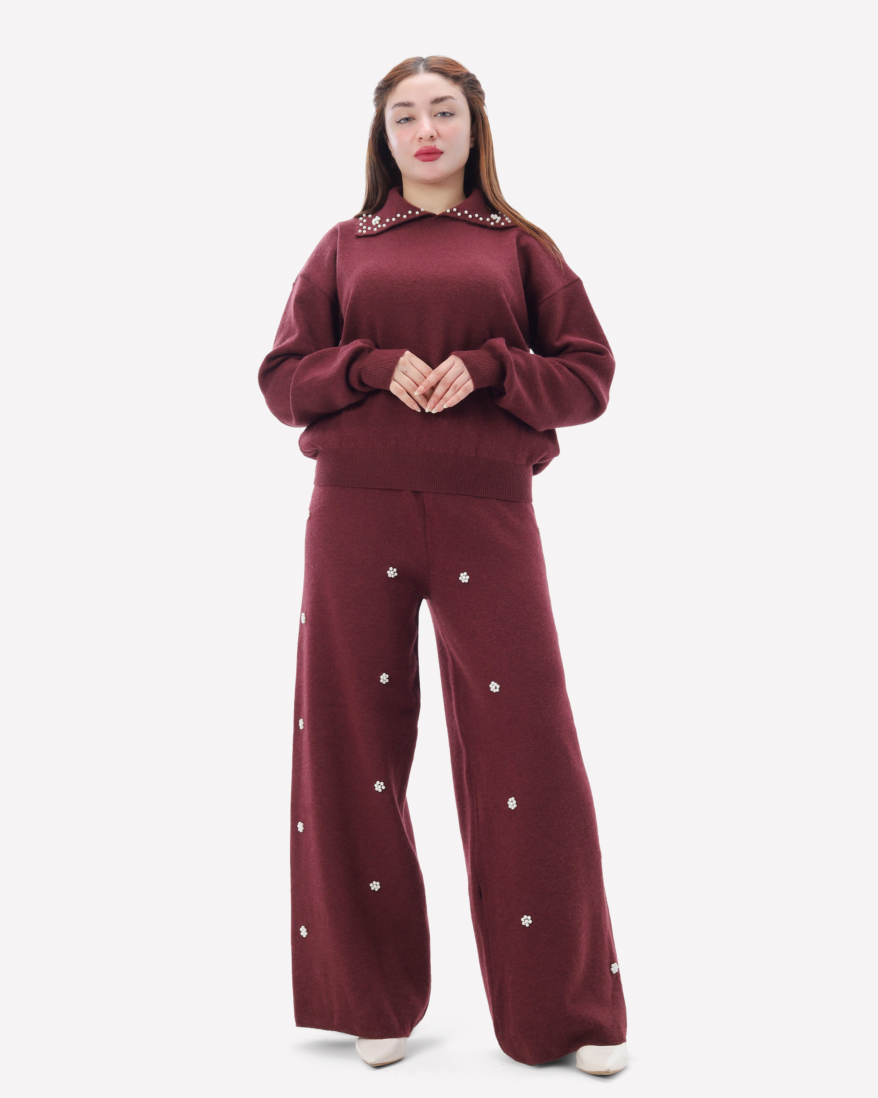 Pearl-Embellished Knit Set 2135/044