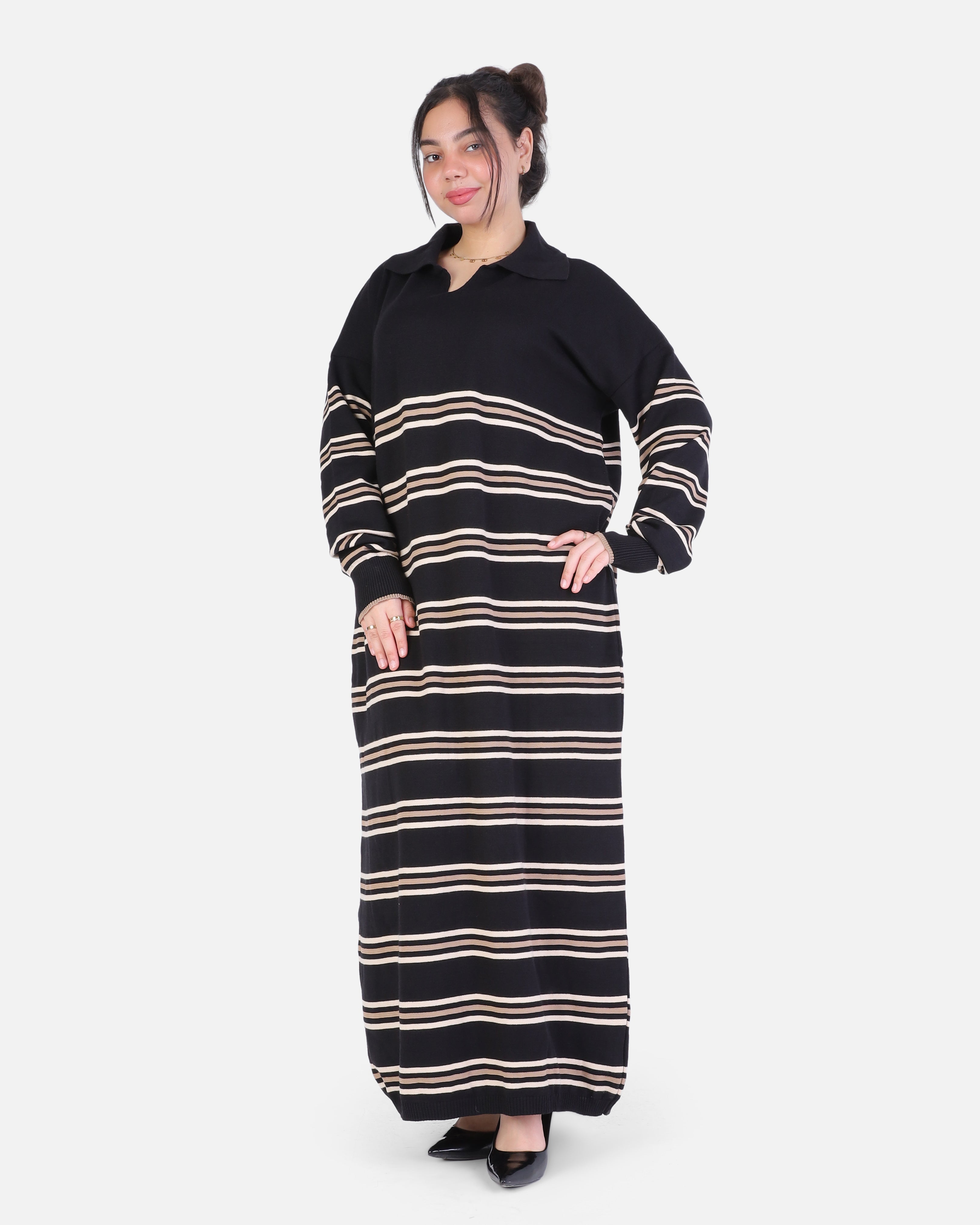 Long Striped Knitted Dress 2135/101