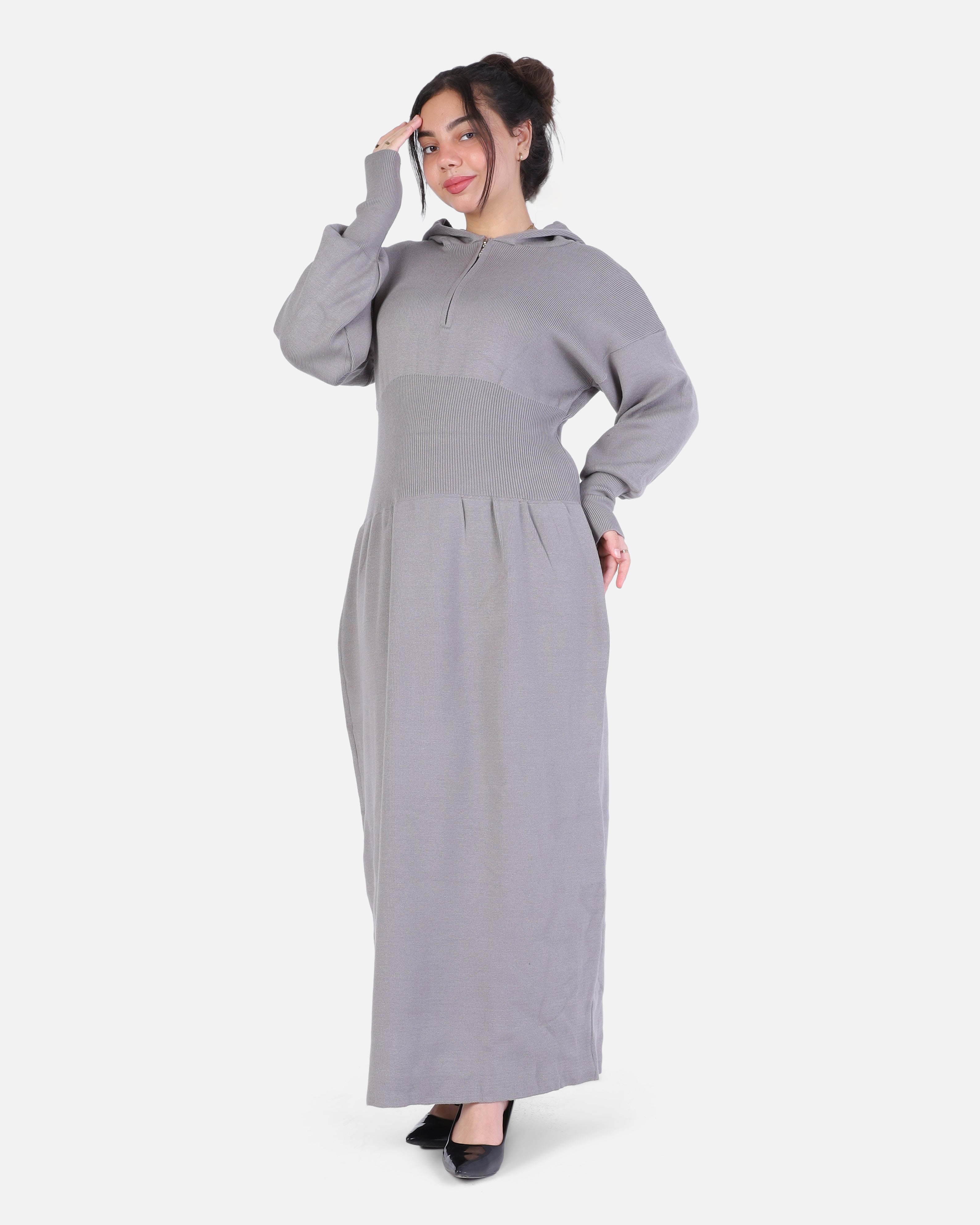 Maxi Hooded Knitted Dress 2135/103