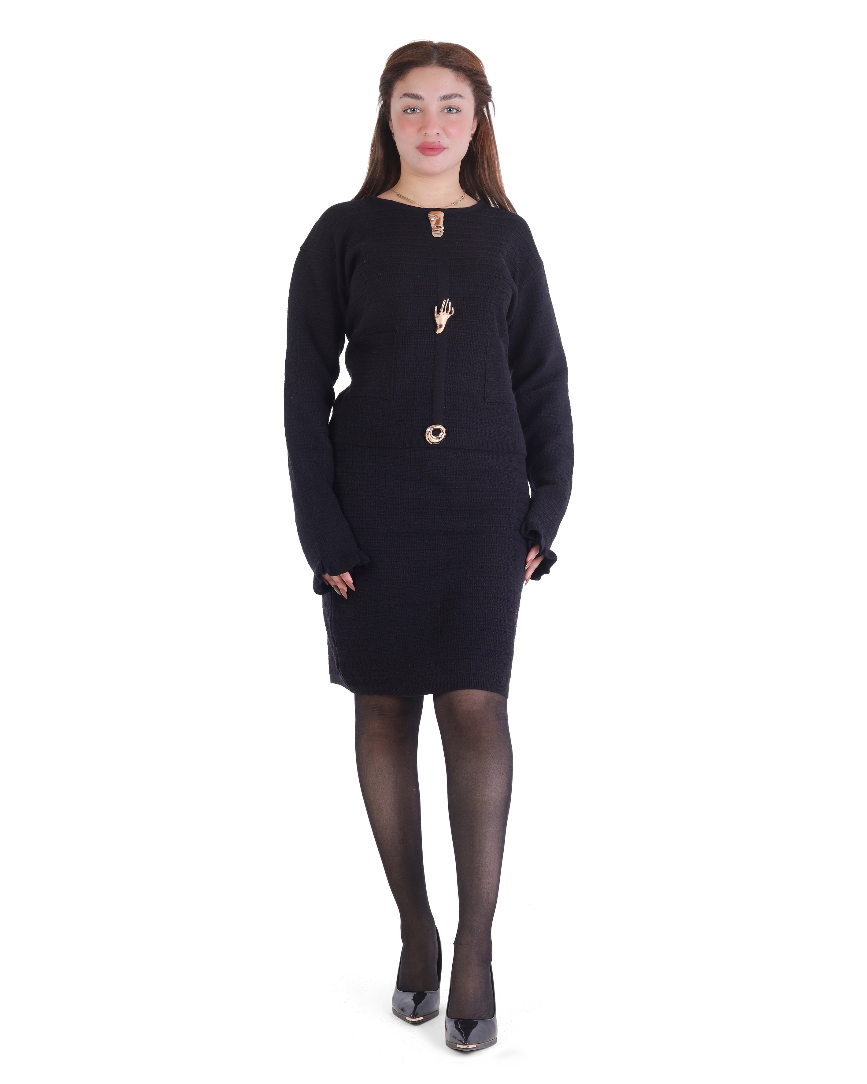 Knit Blouse & Knee-Length Skirt Set 2135/126