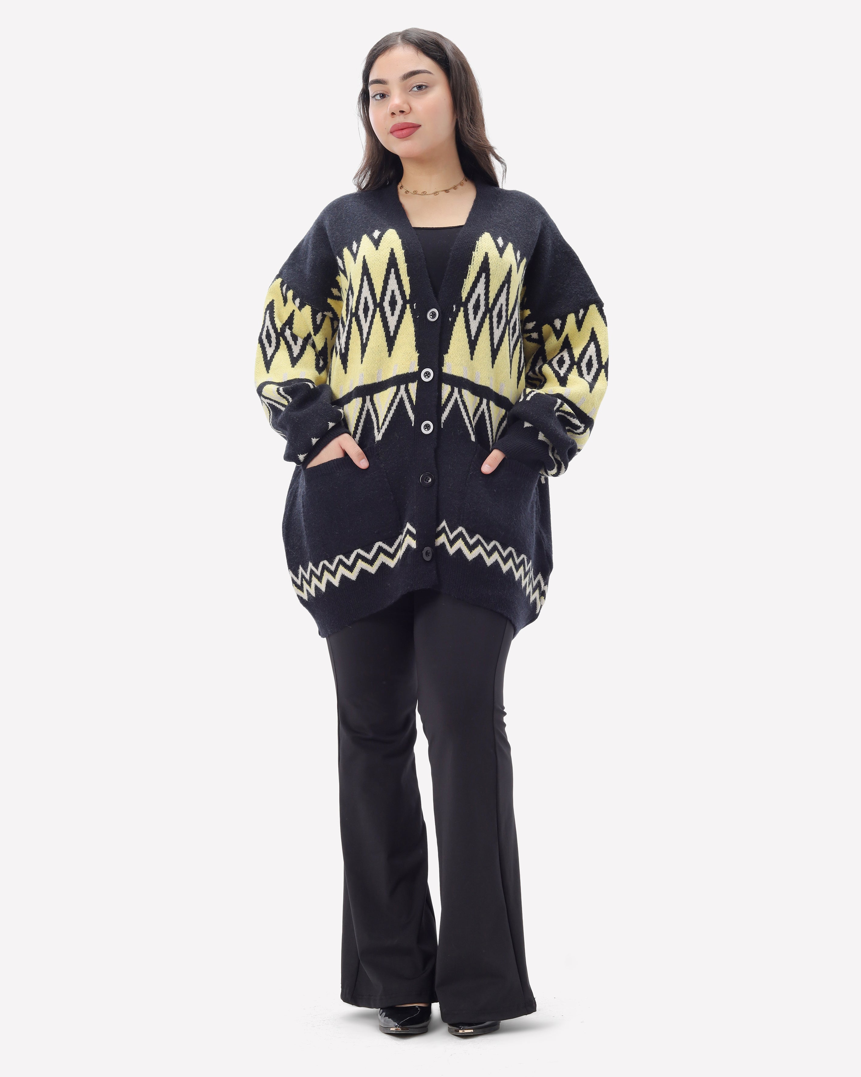 Long Button-Up Knit Pullover 2136/013