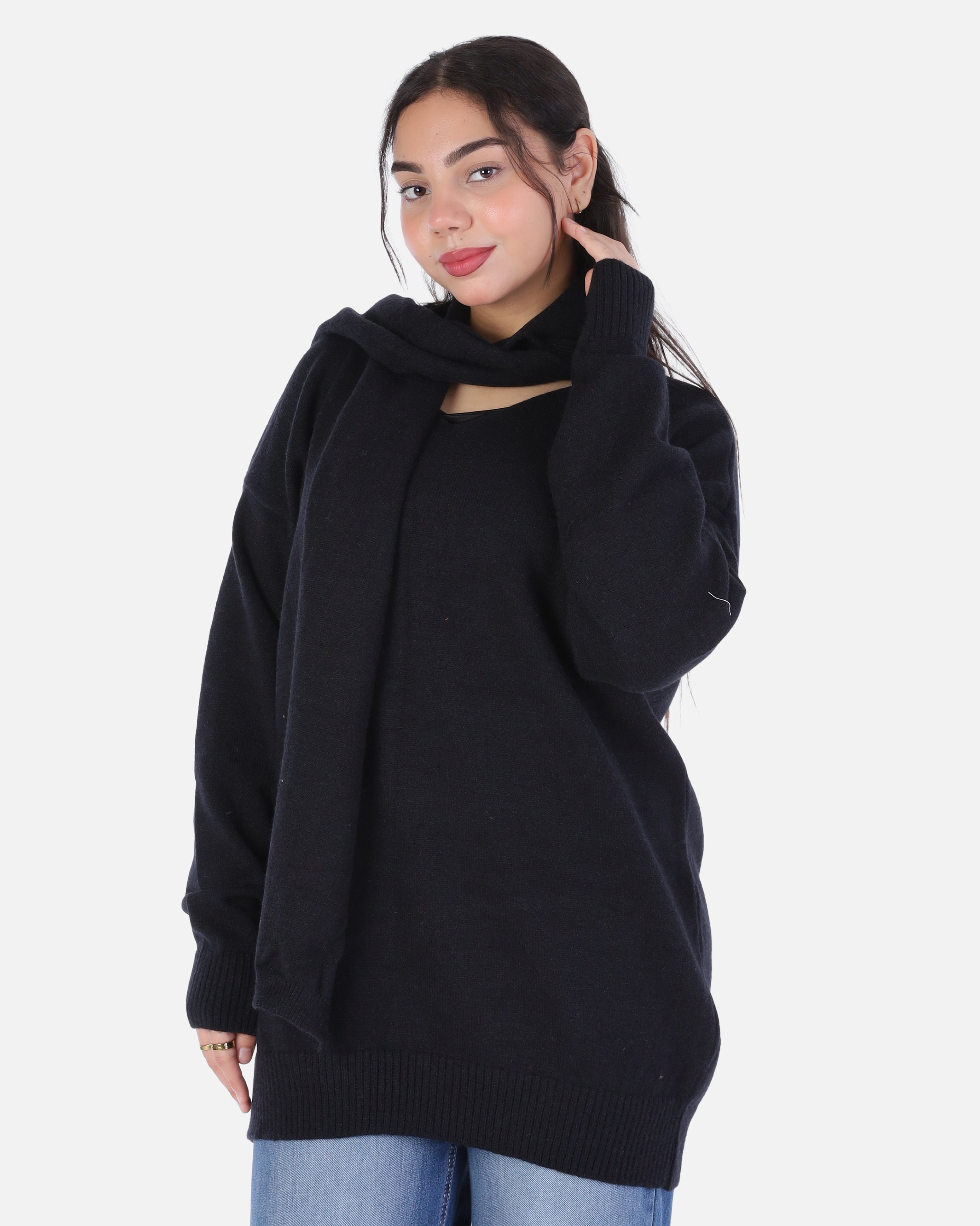 Knitted Blouse with Scarf Detail 2136/088