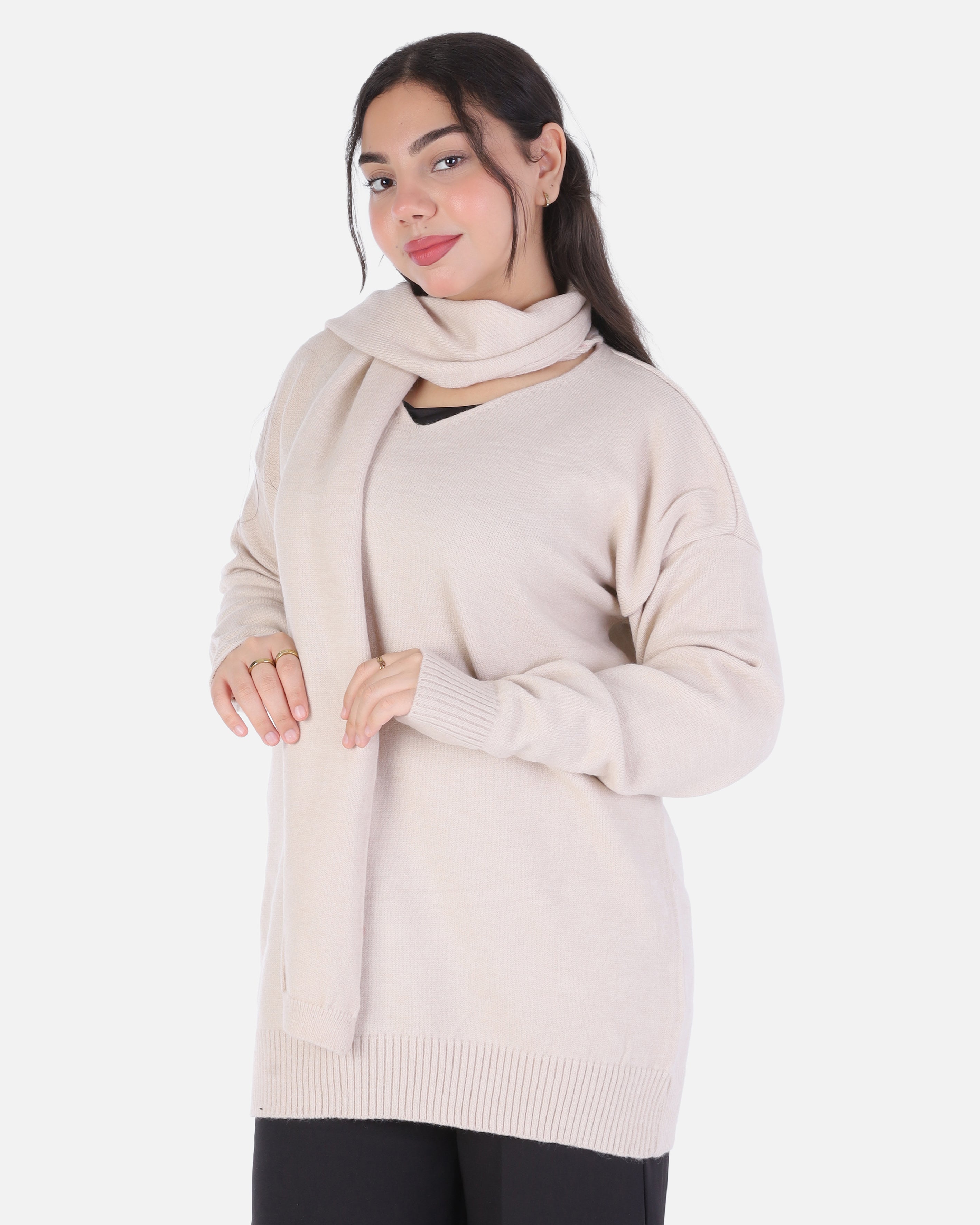 Knitted Blouse with Scarf Detail 2136/088