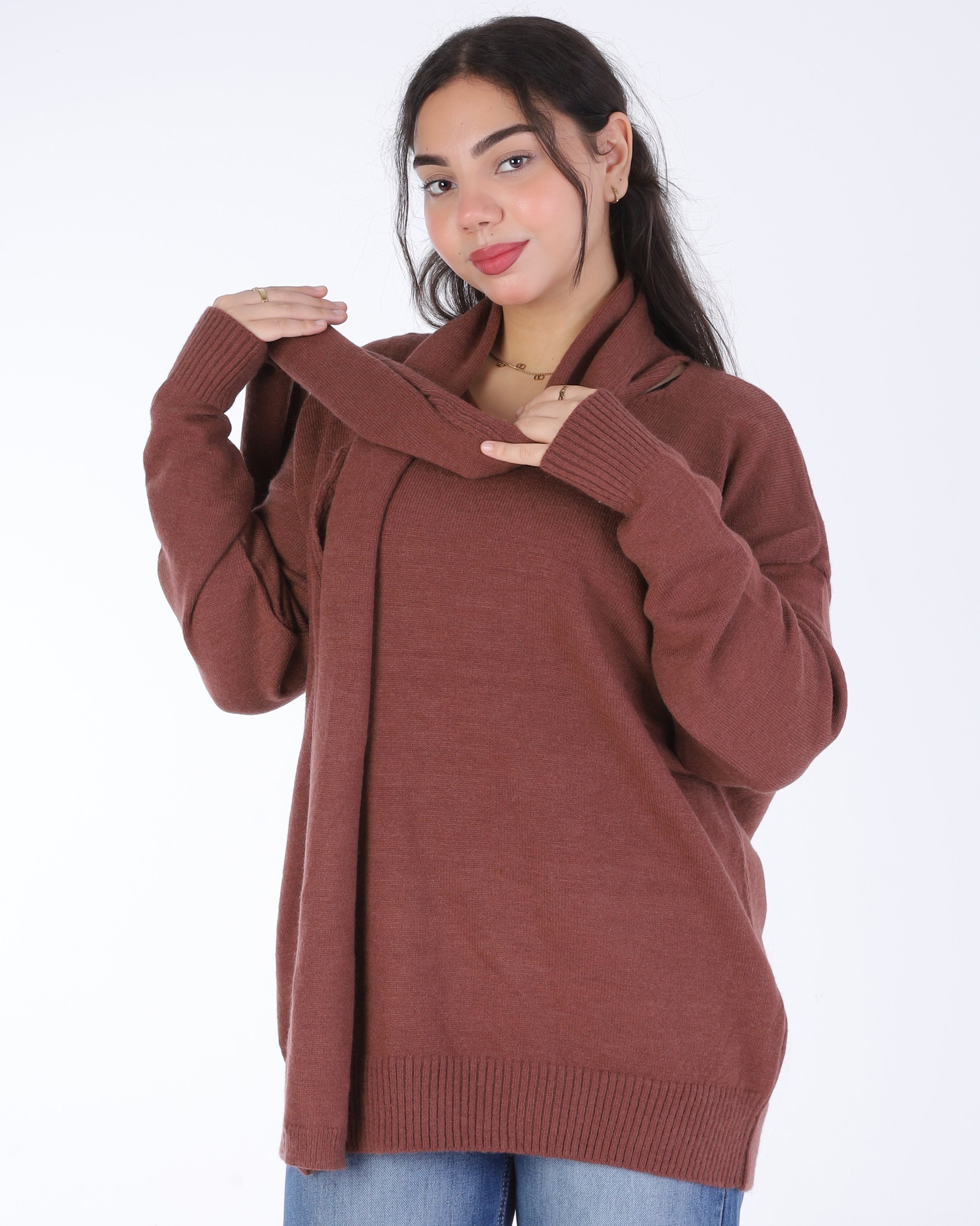 Knitted Blouse with Scarf Detail 2136/088