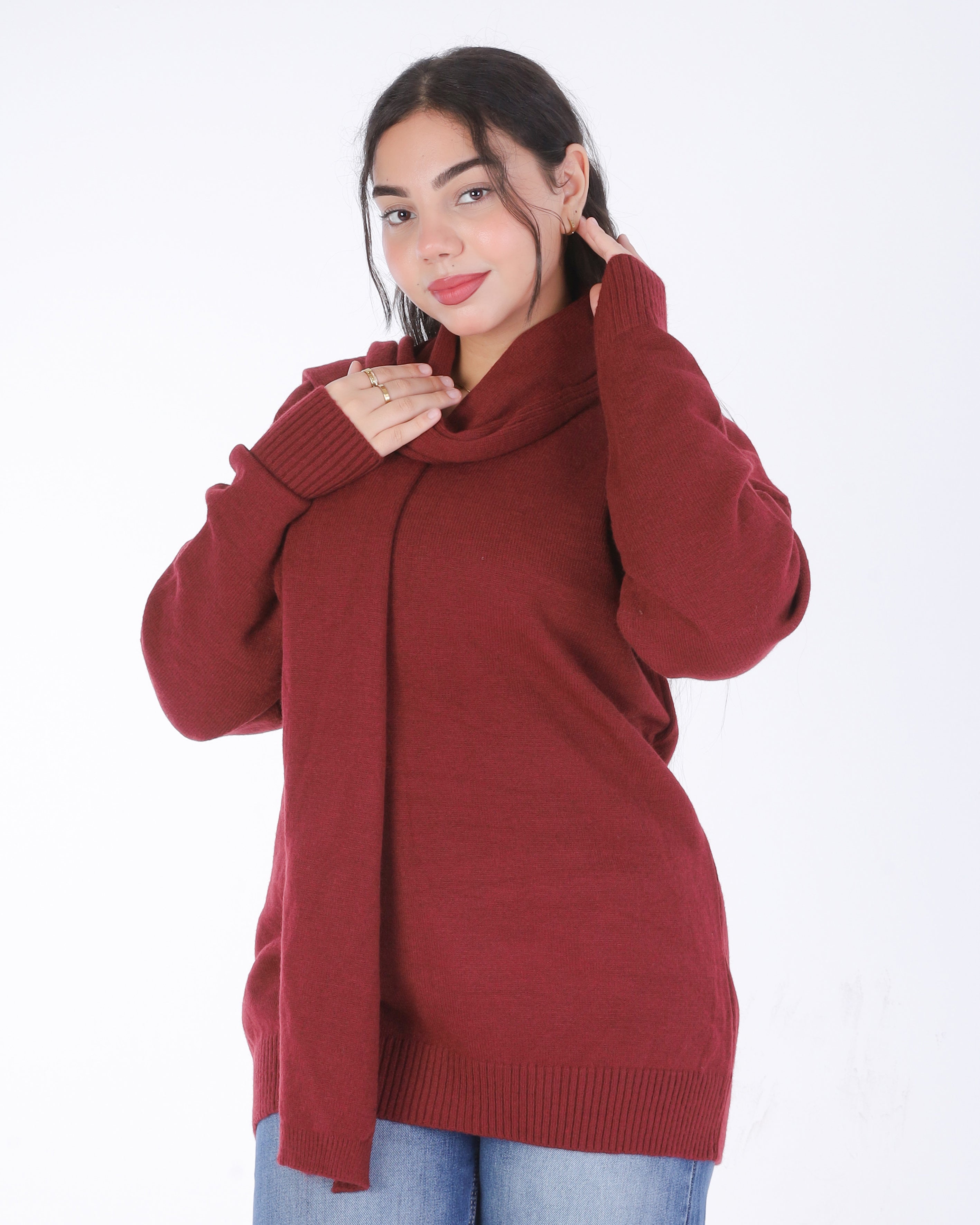 Knitted Blouse with Scarf Detail 2136/088