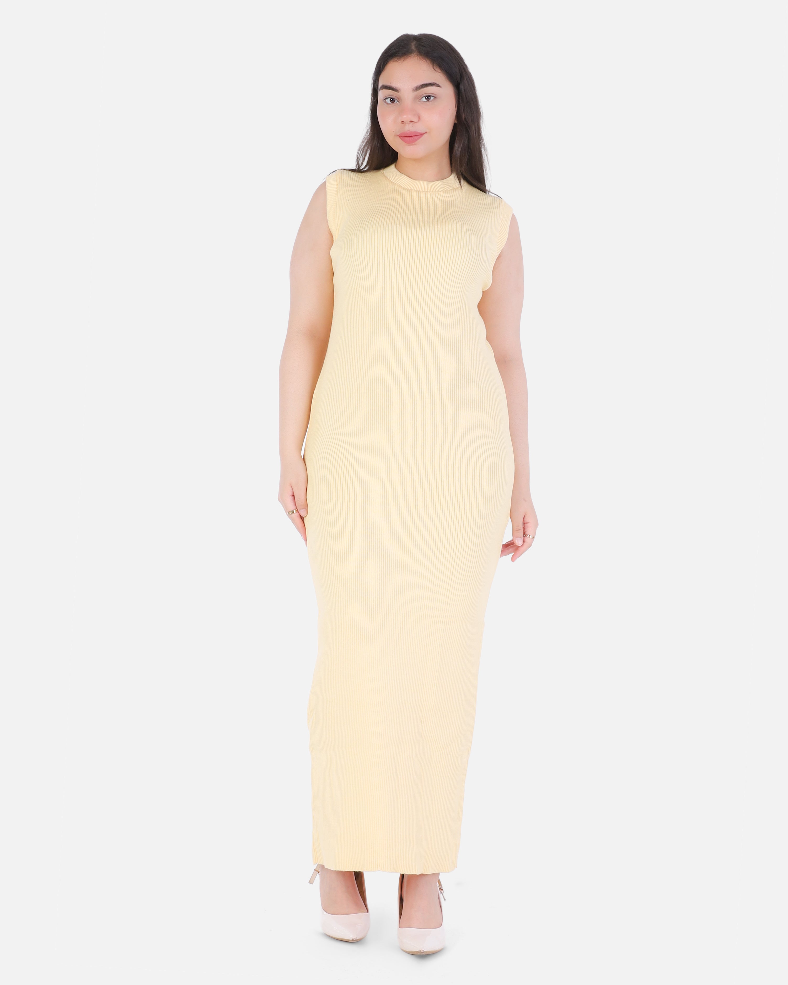 Basic Sleeveless Ribbed Knit Dress 2136/089