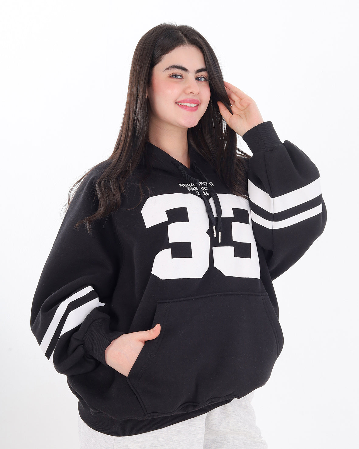 Oversized Printed Hoodie  21987017
