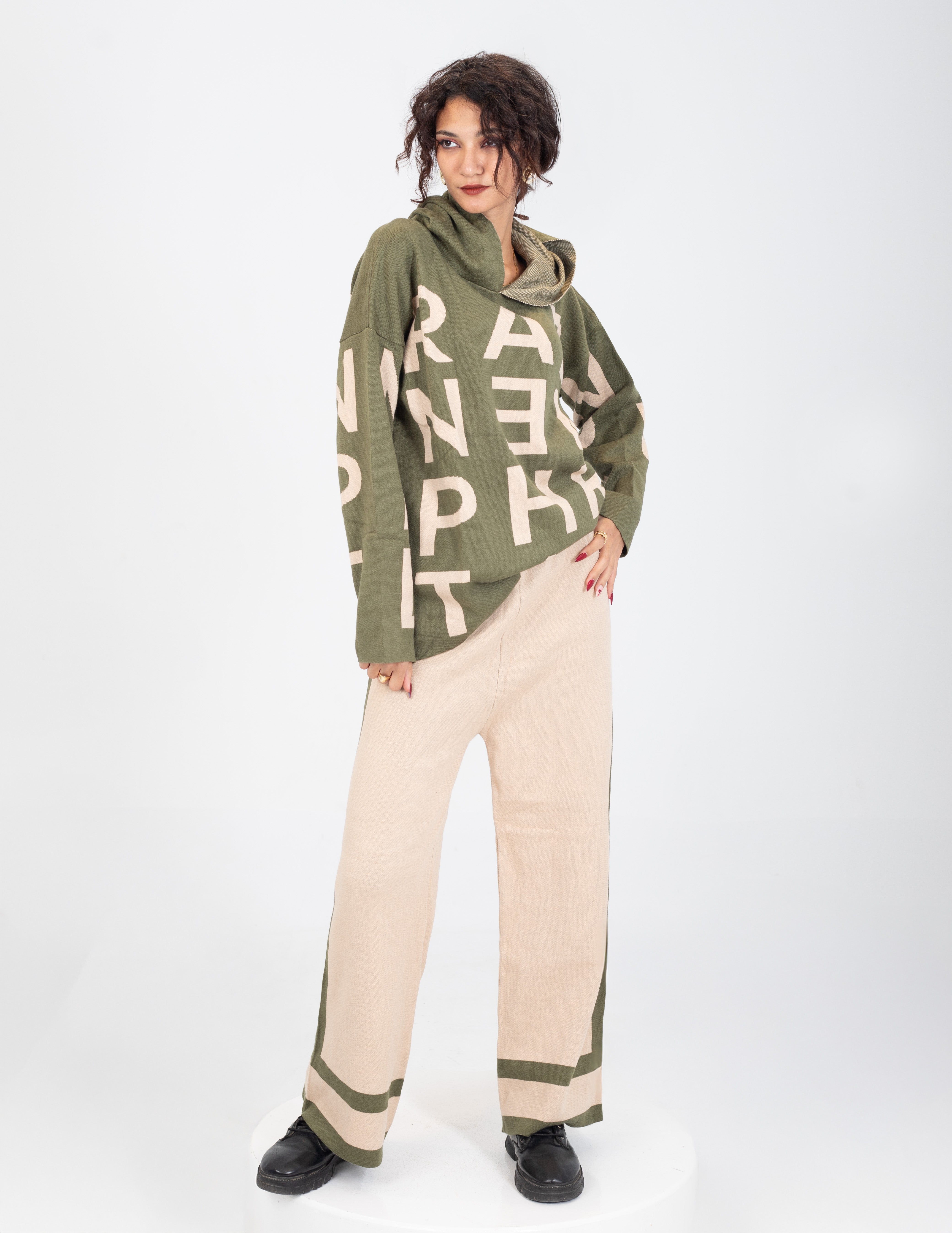 Letter Print Hoodie Set w16252700