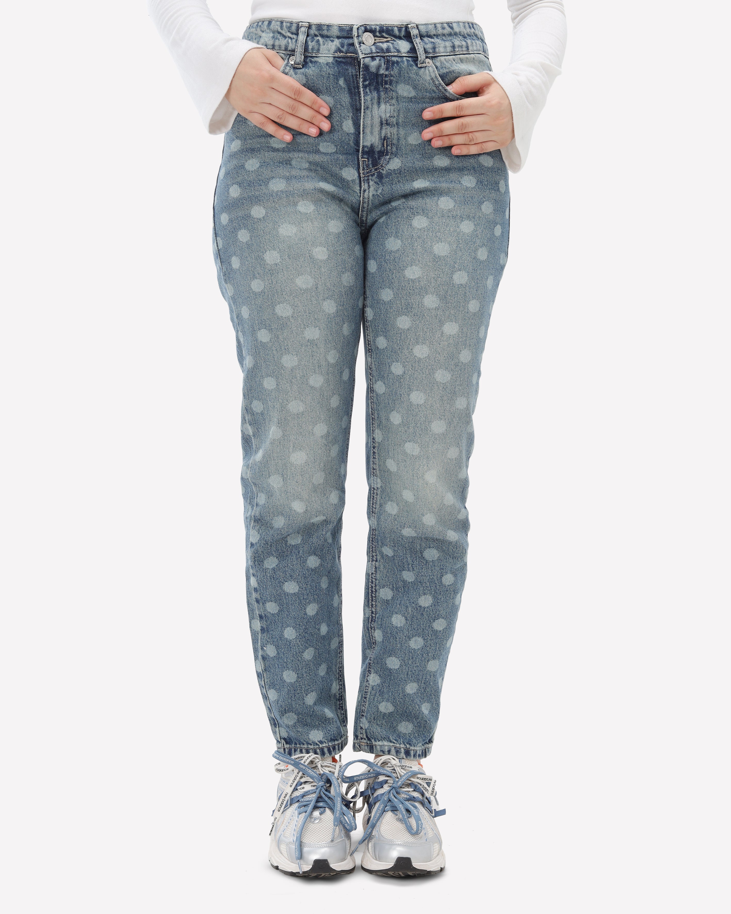 Polka Dot Skinny Denim Jeans 395BB2